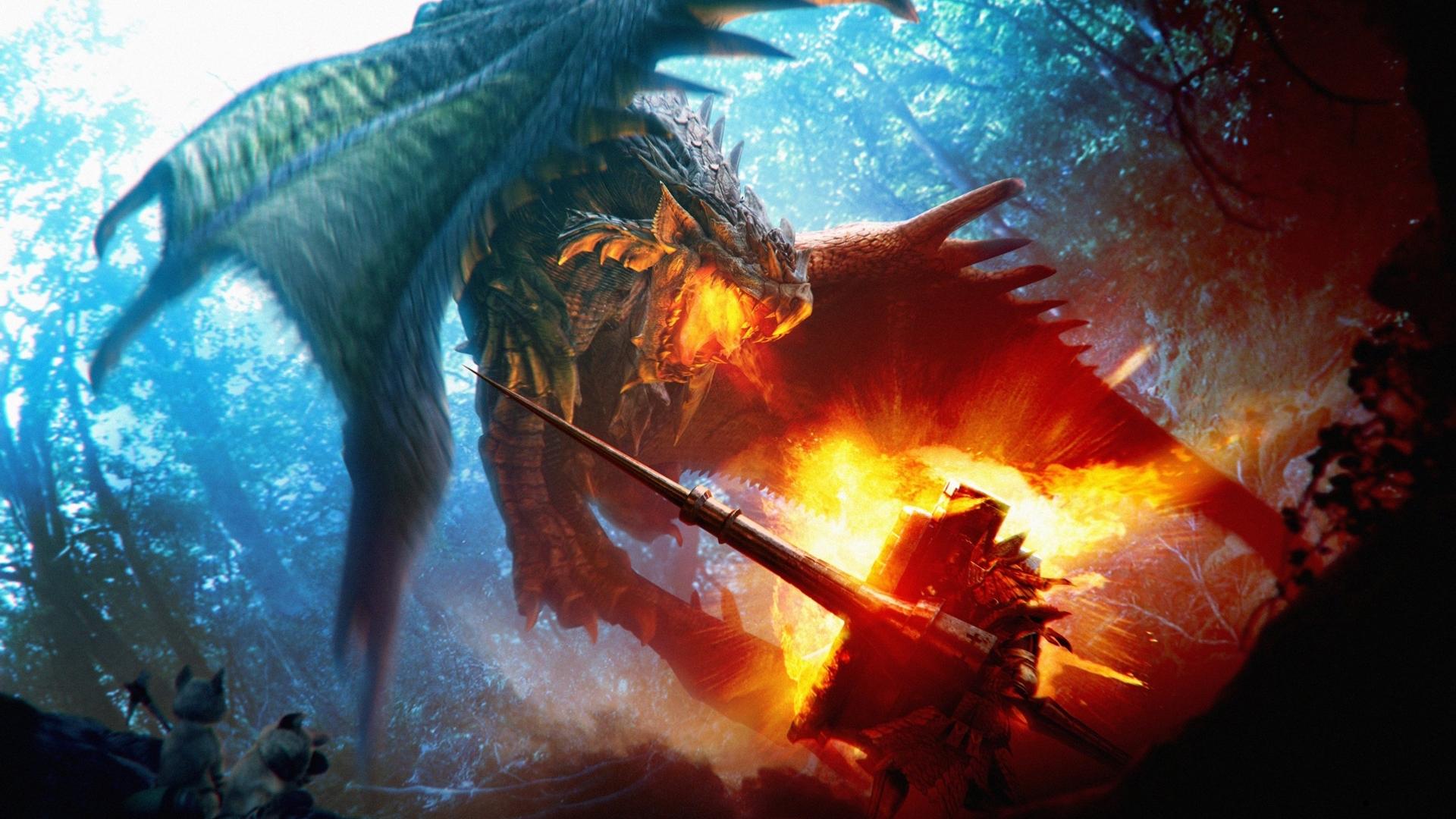 1920x1080 dragons monster hunter fantasy art rathalos