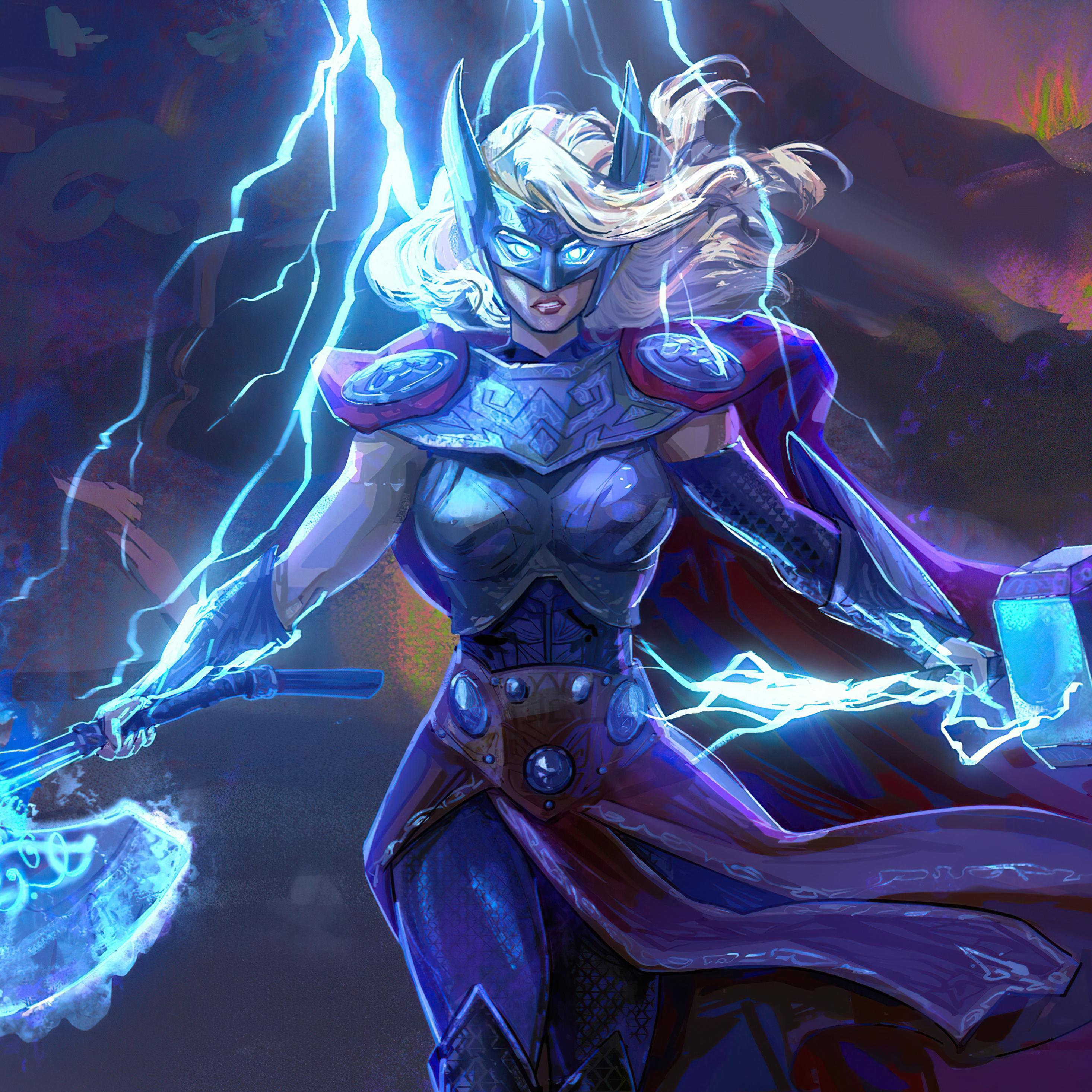2932x2932 Lady Thor 2020 4k iPad Pro Retina Display HD 4k Wallpaper, Image, Background, Photo and Picture