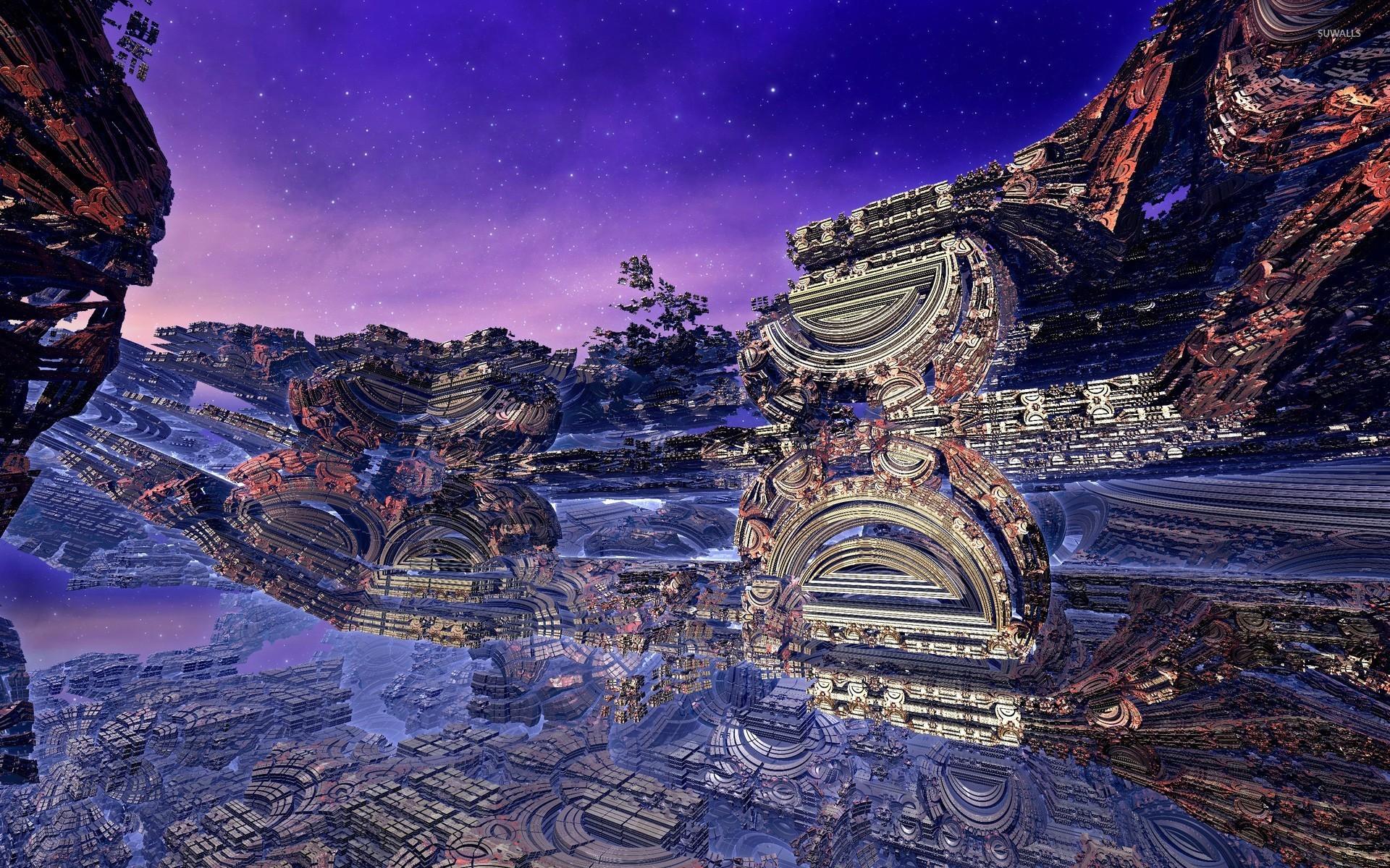 1920x1200 Fractal ruins of a temple wallpaper wallpaper