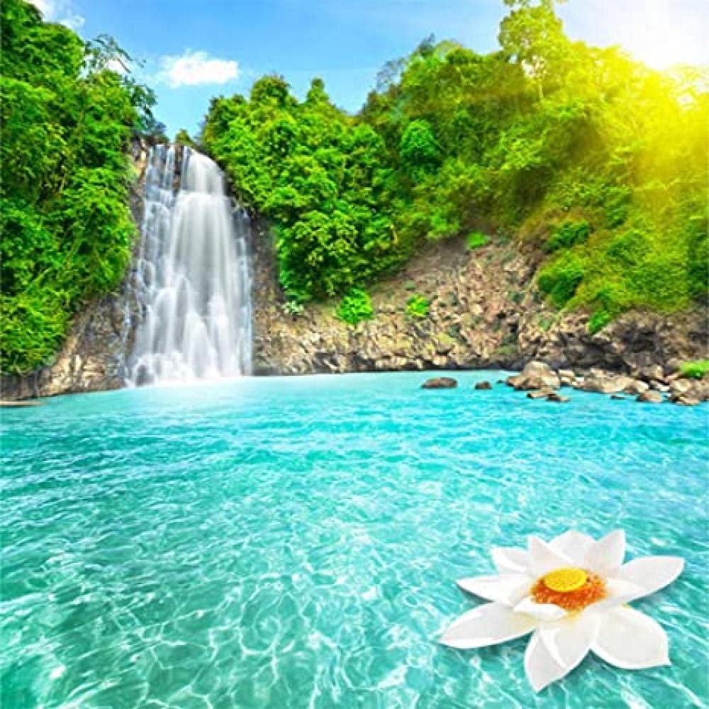 1000x1000 MSDEWLH Wall Mural 3D Wallpaper Wall Decal Waterfall River Forest Nature Landscape For Home Bedroom Indoor Living Room And Tv Background Home Decor Poster 300cmx210cm : Tools & Home Improvement
