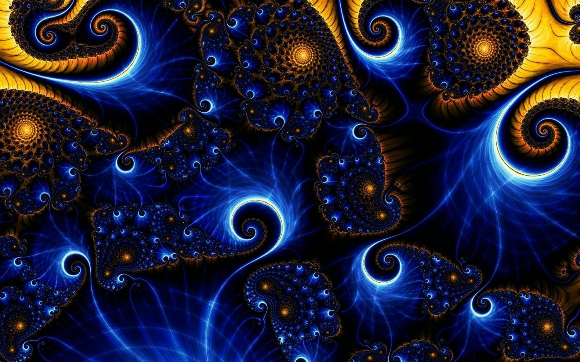 1920x1200 Download free photo of 3D, fractal, wallpaper, blue, swirls