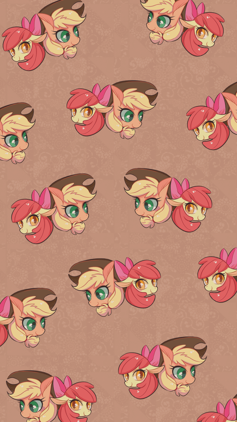 1000x1777 apple bloom, applejack, artist:phyllismi, earth pony, pony, safe, tiled backg. My little pony poster, My little pony wallpaper, My little pony picture