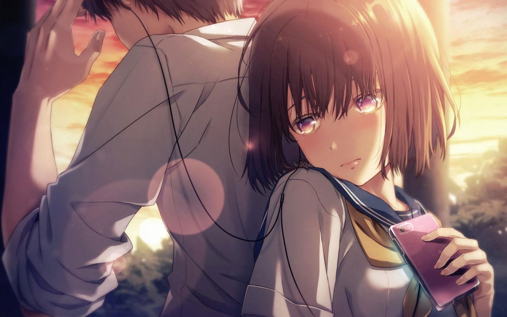 1680x1050 Wallpaper Anime Couple, Cute, School Uniform, Music • Wallpaper For You HD Wallpaper For Desktop & Mobile
