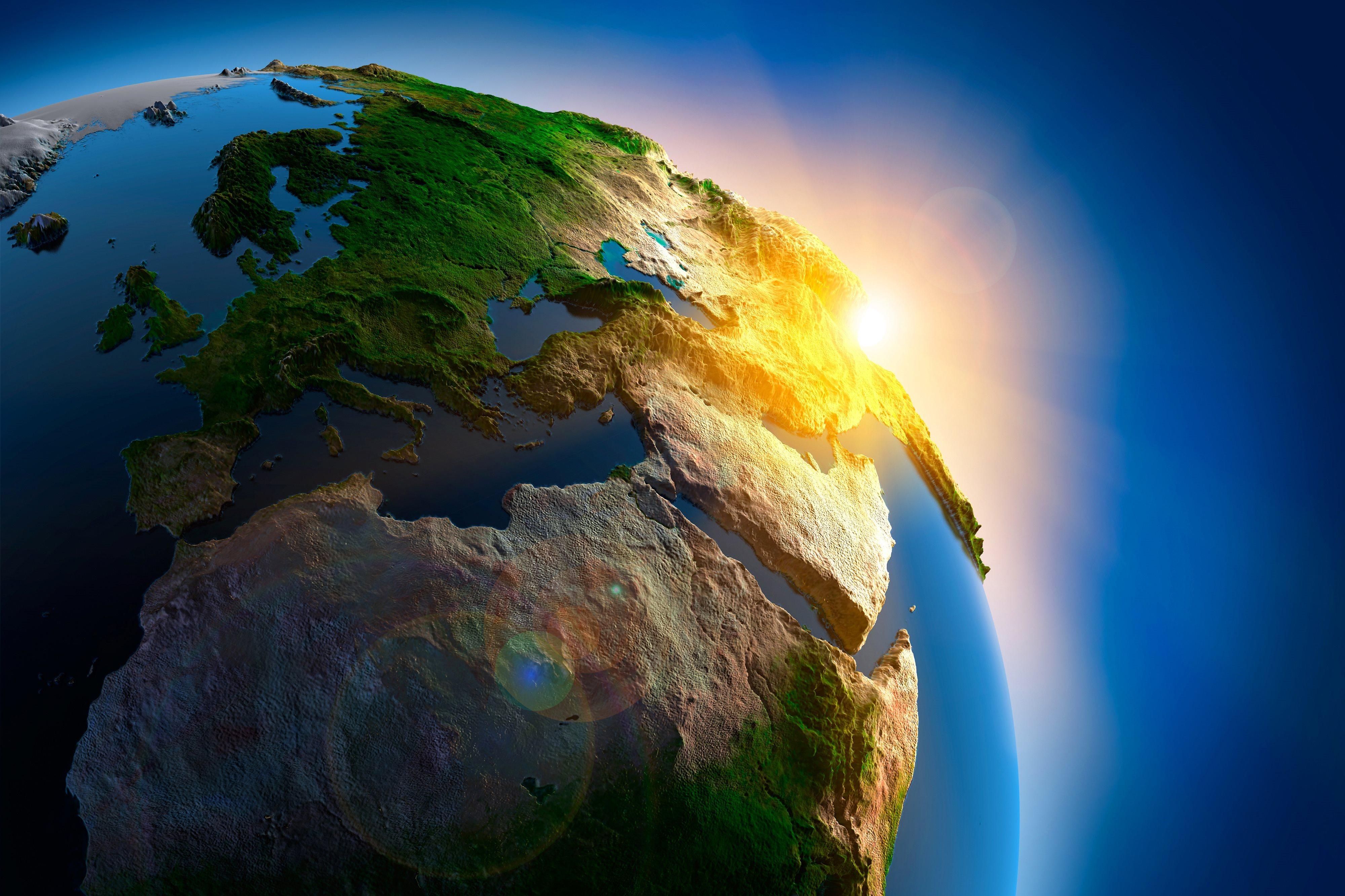 4000x2666 Download wallpaper space, light, ball, planet, earth, graphics, the sun for desktop with resolution 4000x2666. High Quality HD picture wallpaper