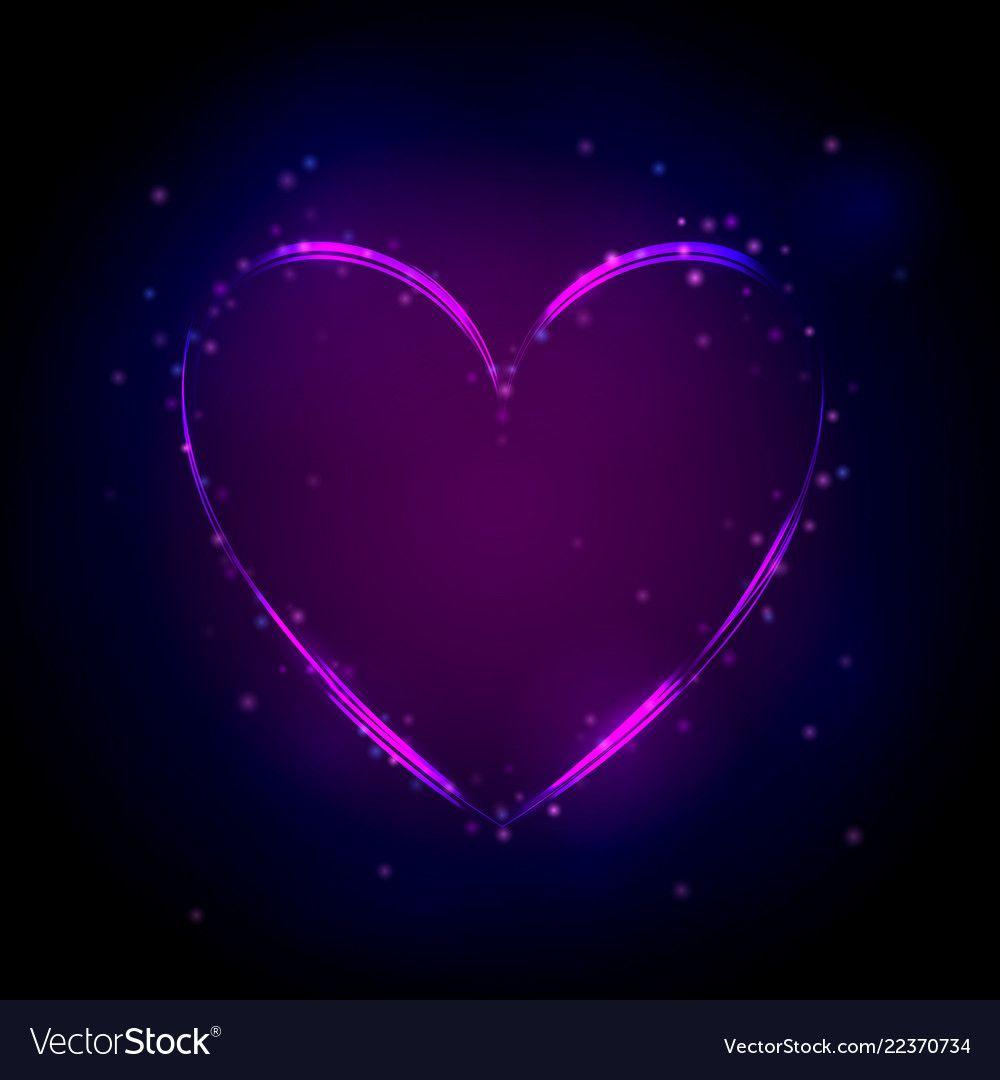 1000x1080 Neon purple heart on dark background. Vector illustration. Valentines day card. Download a Free Preview or High Qualit. Neon purple, My picture, Dark background