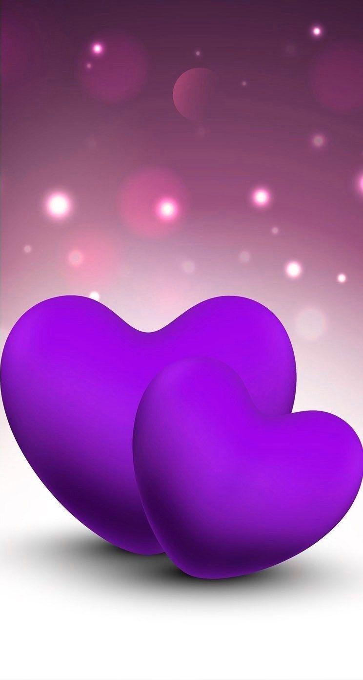 744x1392 Love Purple Wallpaper