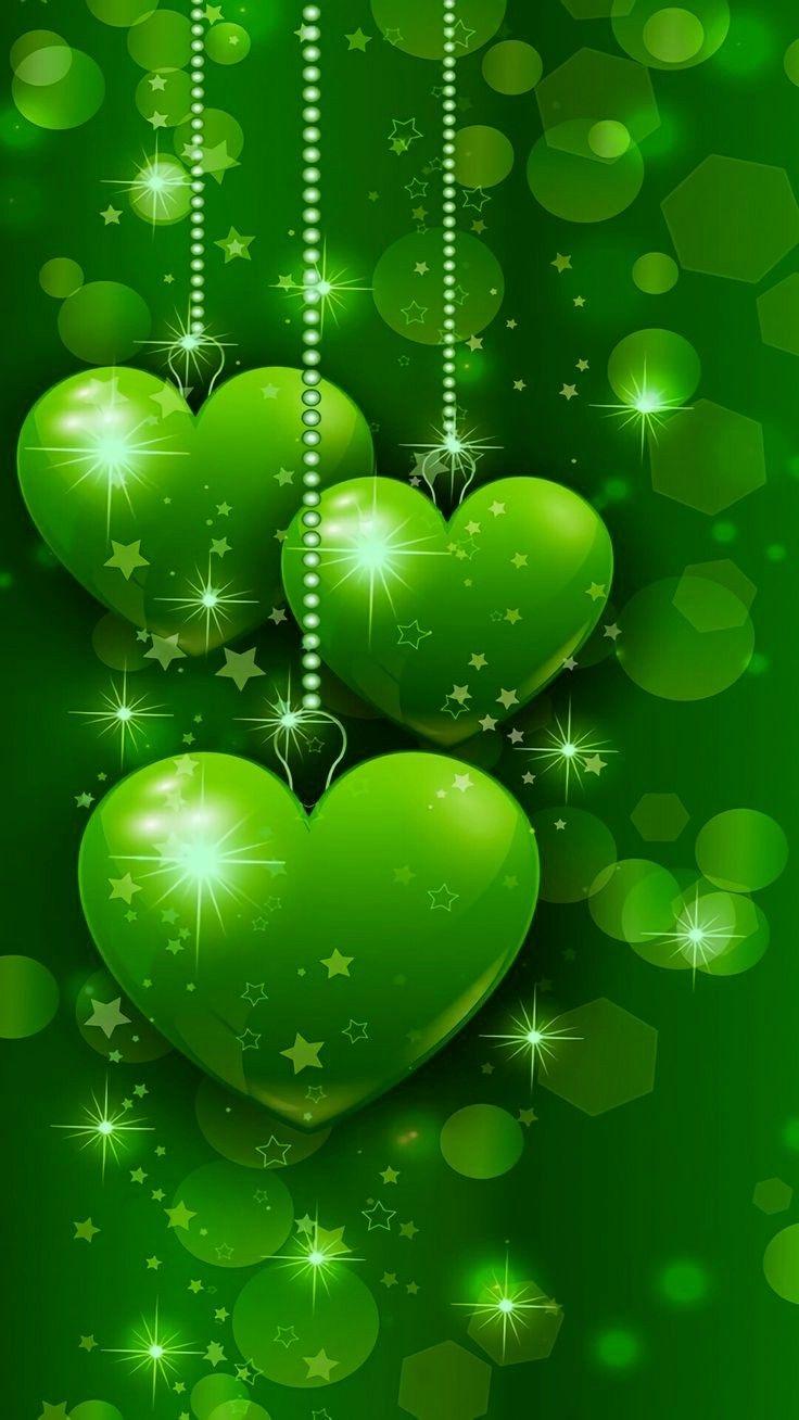 736x1308 Green Heart Wallpaper