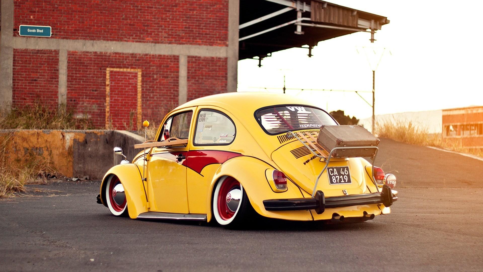 1920x1080 Volkswagen Bug Beetle Classic Car Yellow