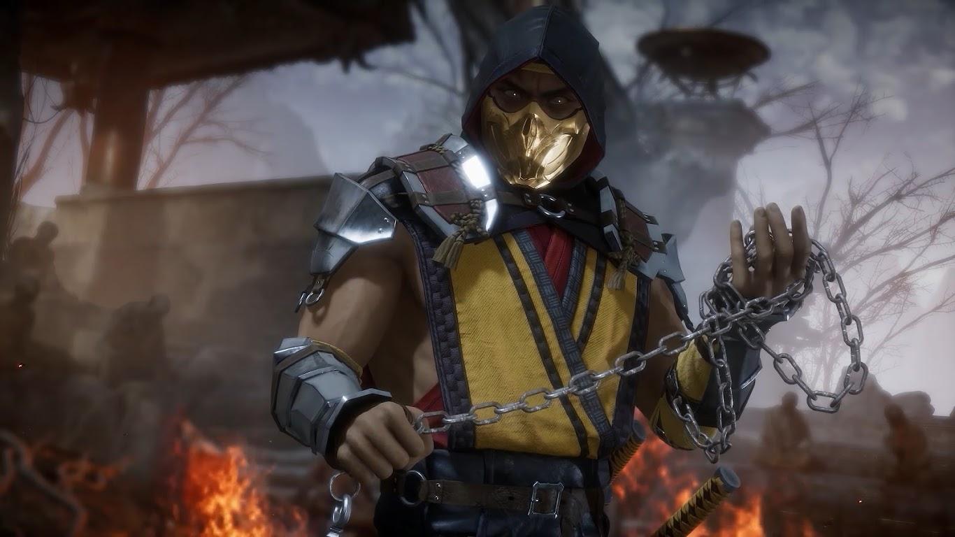 1366x768 Scorpion Mortal Kombat 11 Wallpaper
