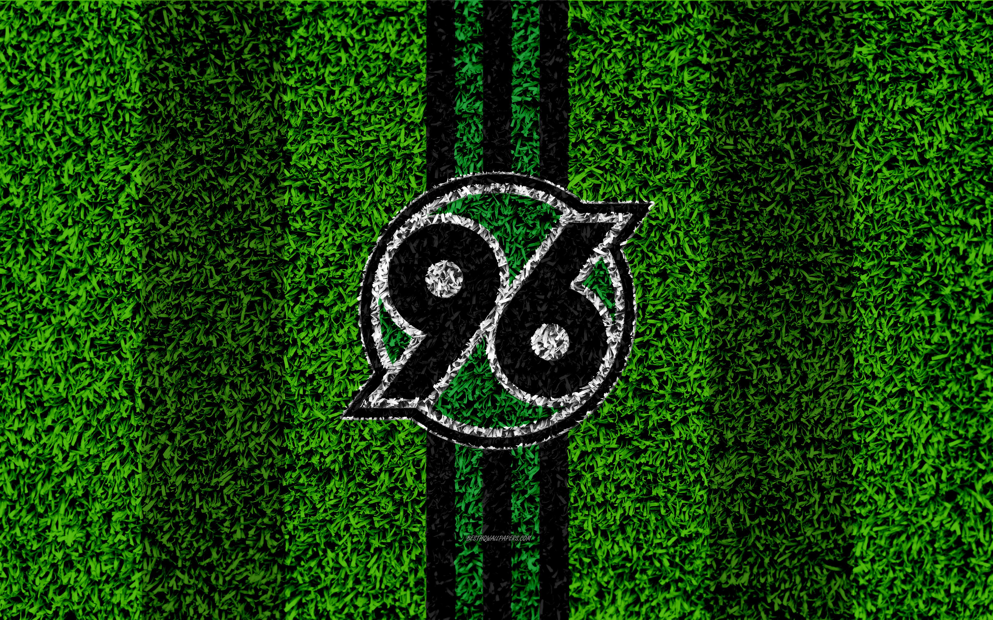 3840x2400 Download wallpaper Hannover 96 FC, 4k, German football club, football lawn, logo, emblem, grass texture, Bundesliga, Hannover, Germany, football for desktop with resolution 3840x2400. High Quality HD picture wallpaper