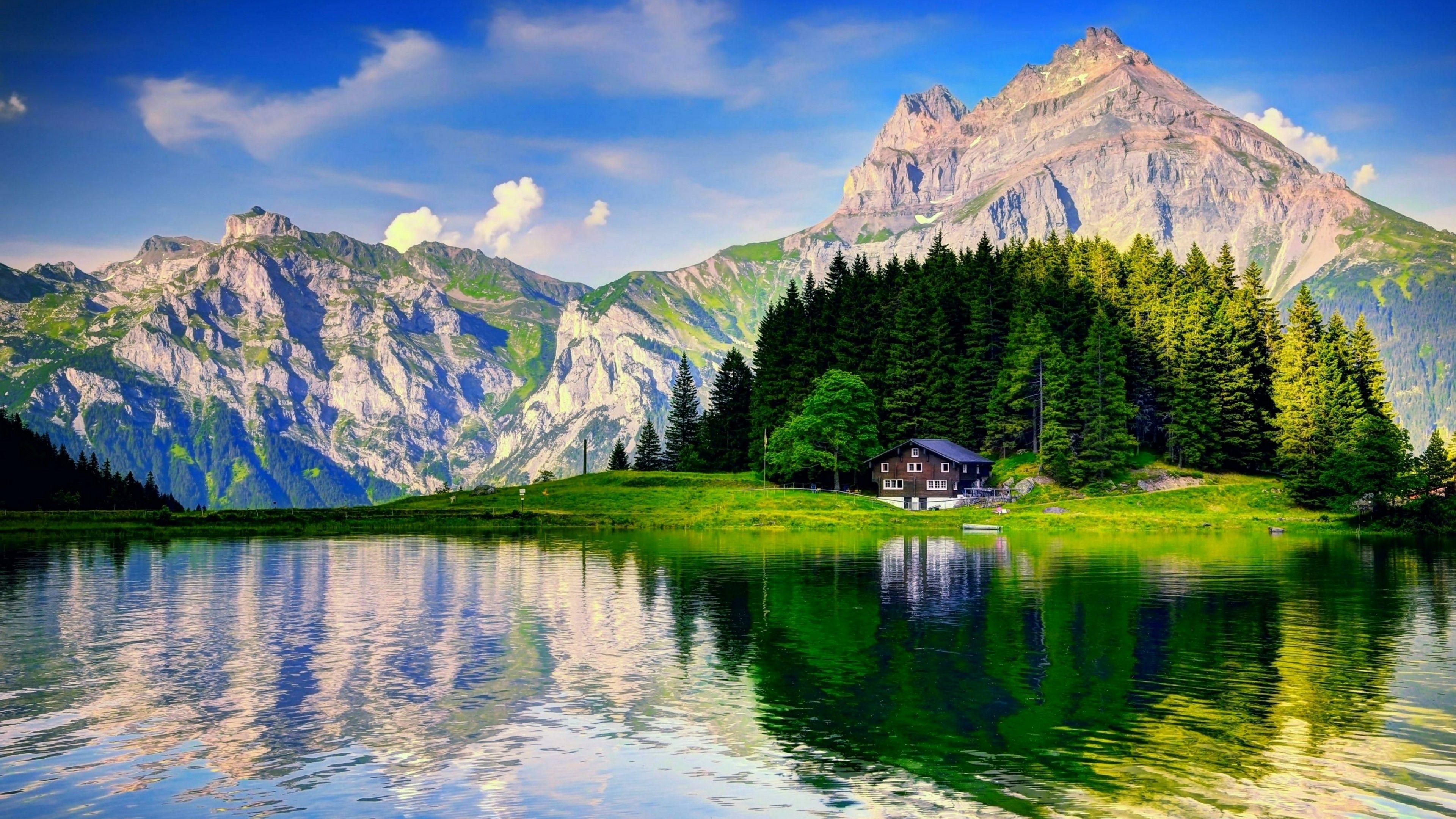 3840x2160 Swiss Alps With A Little Cottage Wallpaper. Wallpaper Studio 10