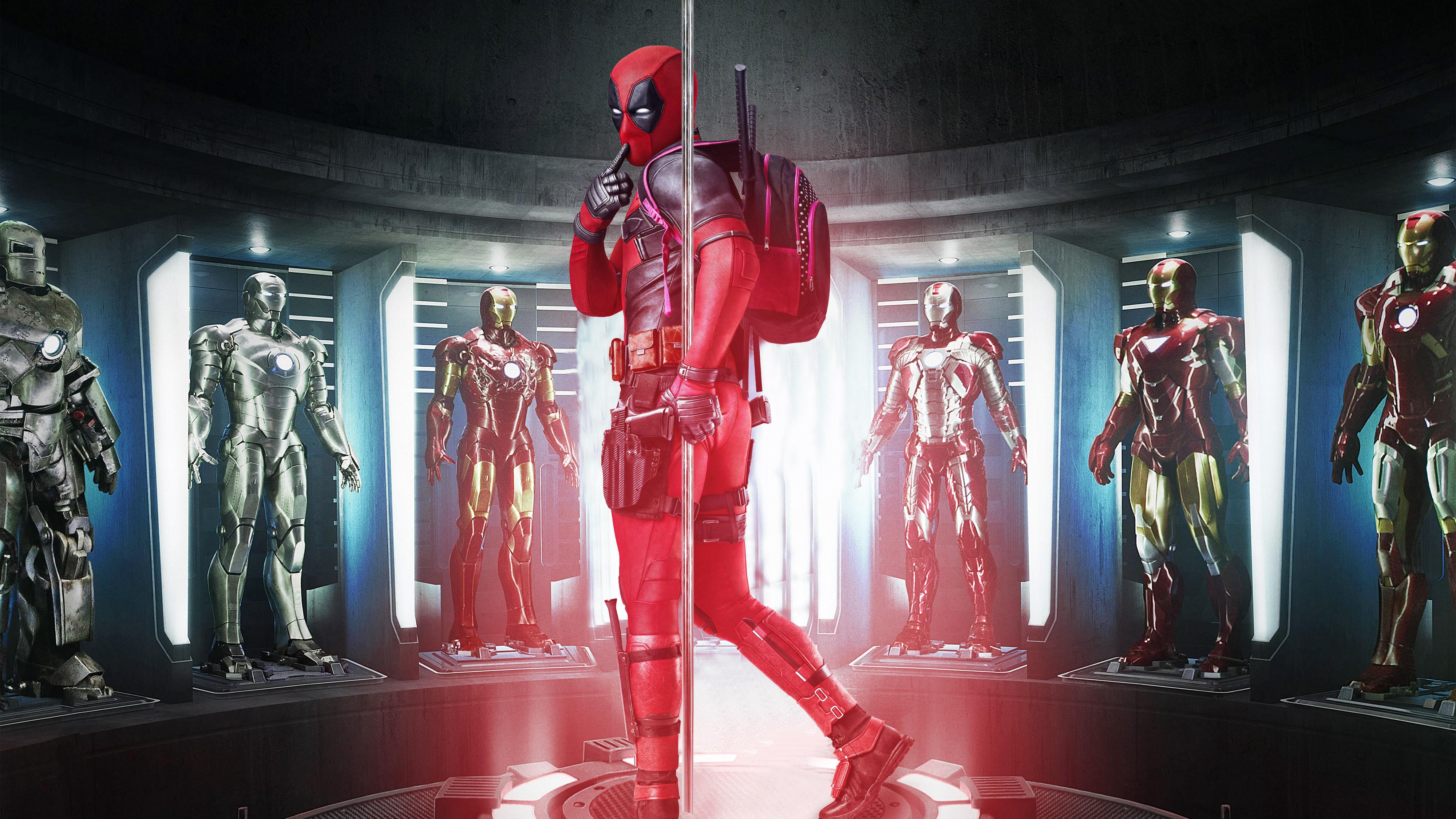 4000x2250 Deadpool with Iron Man's Armors Fanart Wallpaper