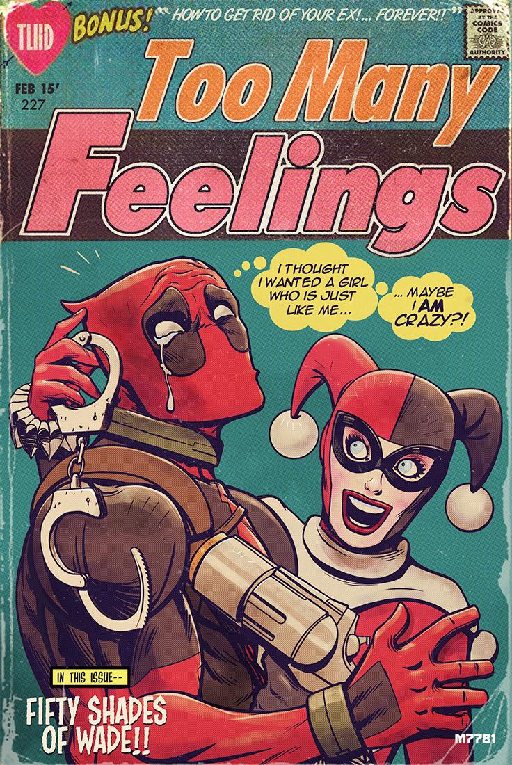 736x1100 Deadpool and Harley Quinn Art
