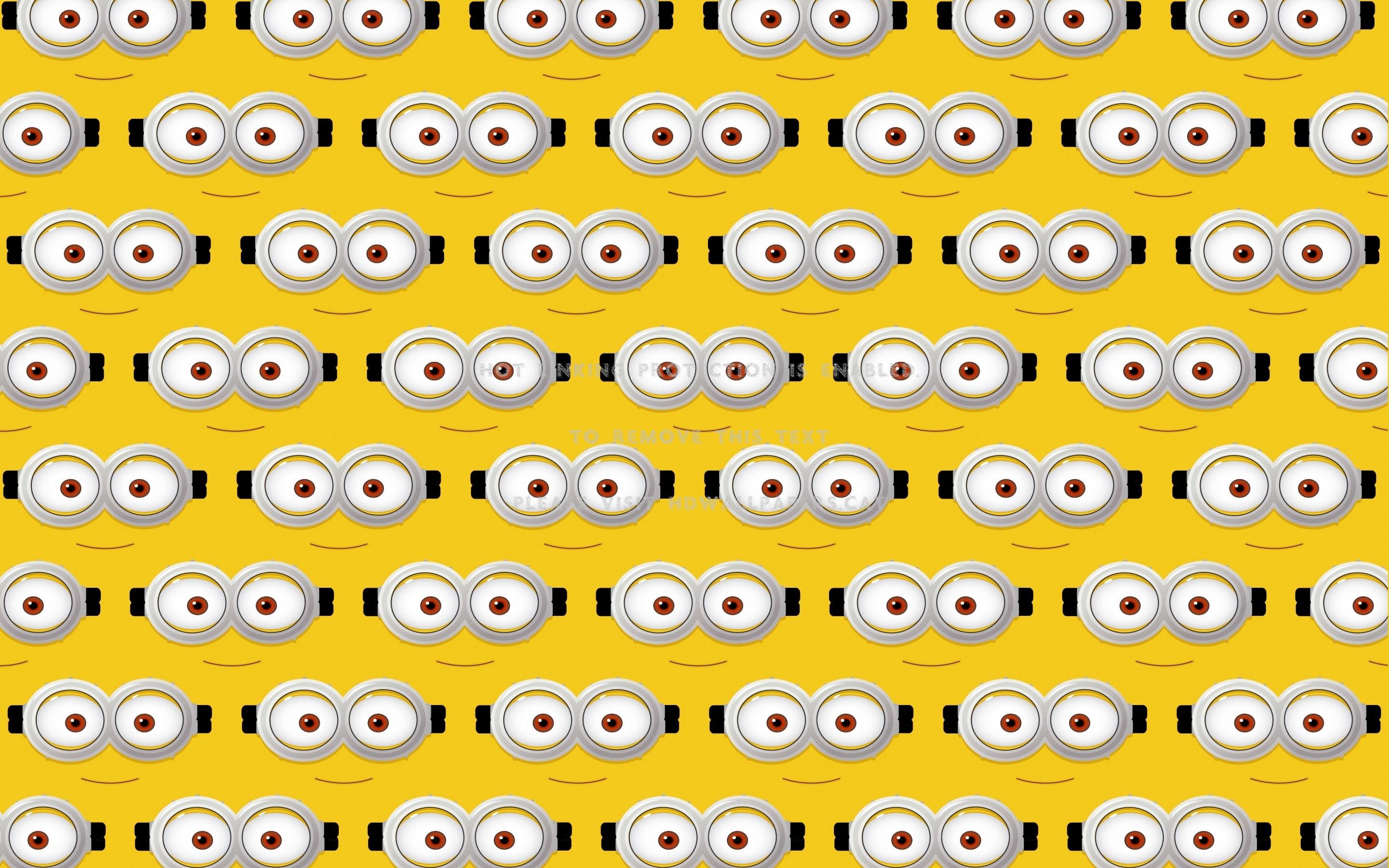 2880x1800 minions (2015) eyes yellow white movie cute