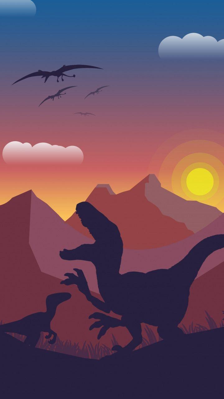 720x1280 Dinosaur, mountains, digital art, 720x1280 wallpaper. Jurassic world wallpaper, Dinosaur background, Dinosaur wallpaper