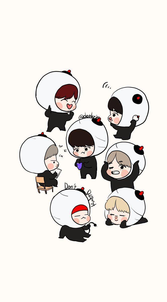 666x1200 BTS Drawing Wallpaper