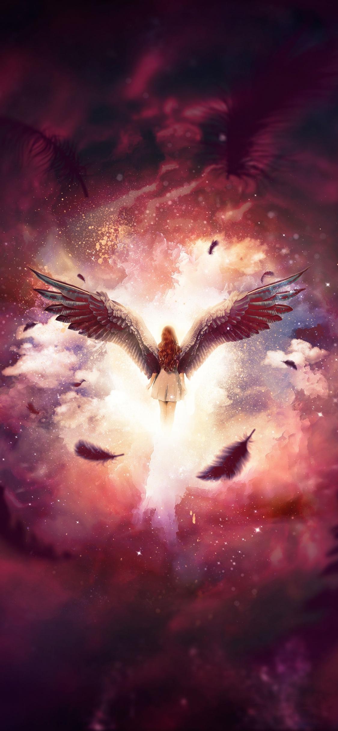 1125x2436 Download 1125x2436 wallpaper angel, a fairy in sky, dream, surreal, iphone x 1125x2436 HD image, background, 18590