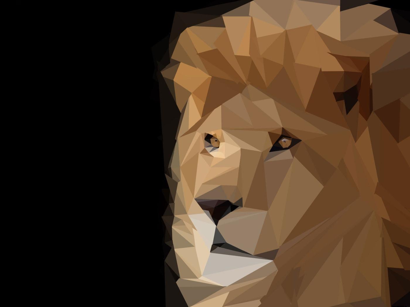 1400x1050 Brown lion illustration wallpaper, animals, low poly, digital art, artwork • Wallpaper For You HD Wallpaper For Desktop & Mobile