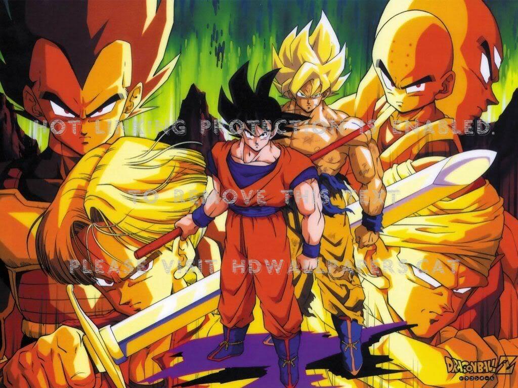 1024x768 z fighters protectors of earth vegeta tien