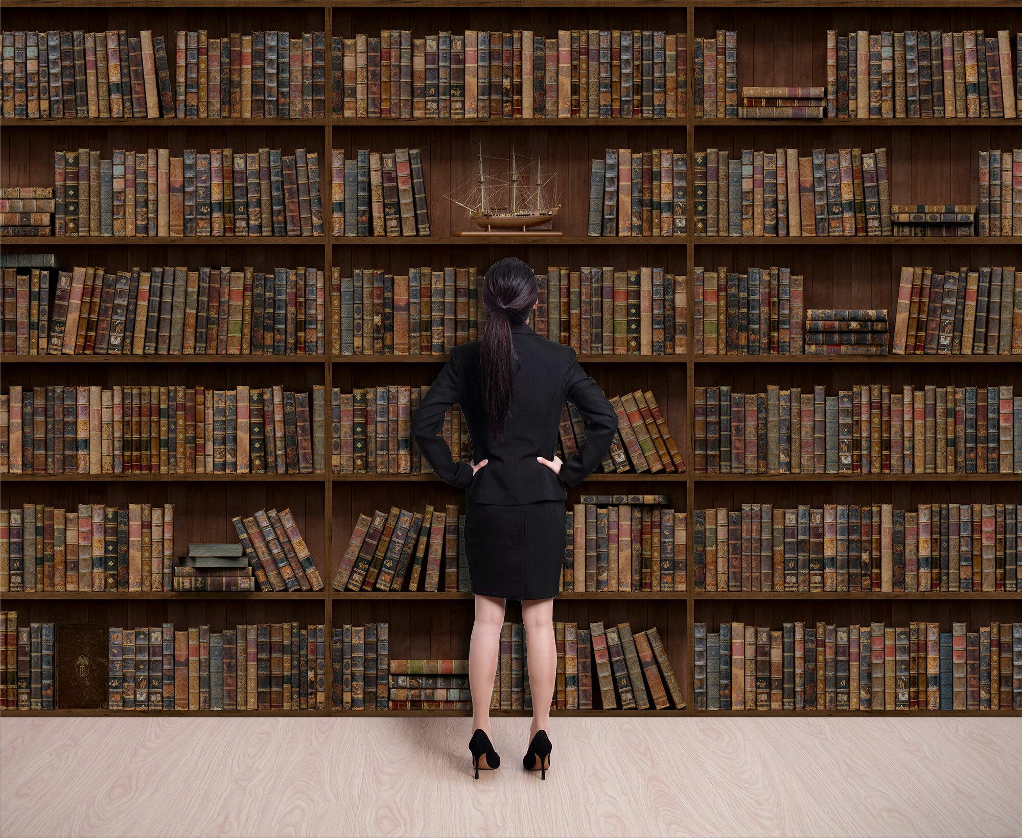 2000x1640 Classic Library Study Bookcase Wallpaper Backdrop
