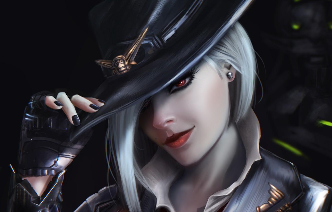 1332x850 Photo Wallpaper Look, Girl, Face, Hair, Hat, Art, Glove, Caledonia Calamity Ashe