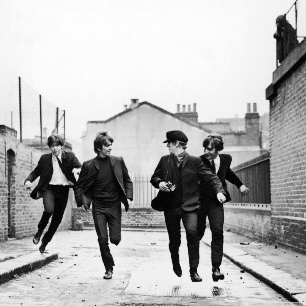1024x1024 The Beatles Running iPad Wallpaper Free Download