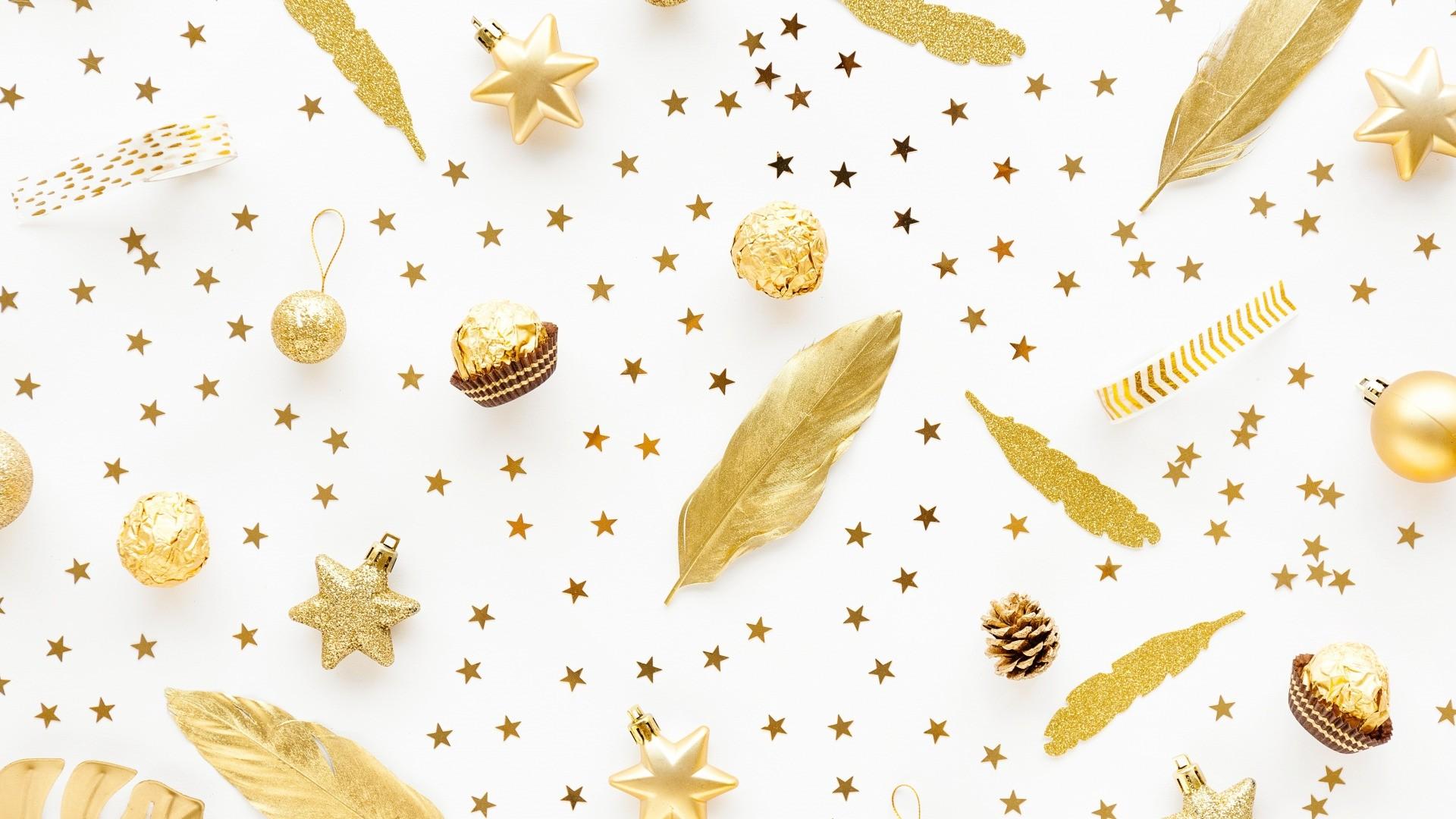 1920x1080 White and Gold Wallpaper