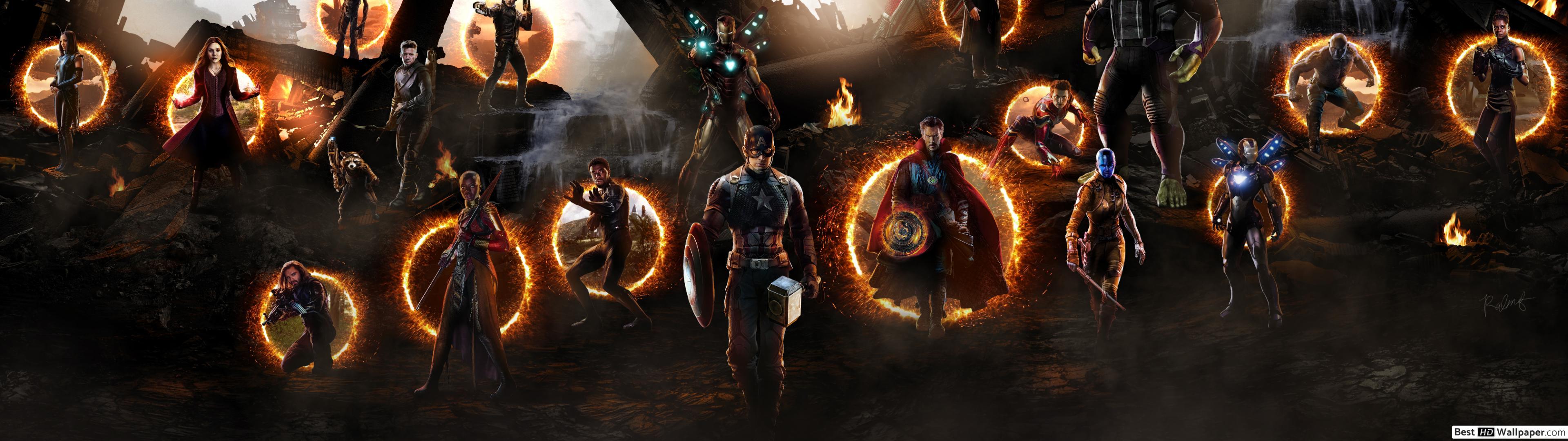 3840x1080 Avengers: Endgame assemble HD wallpaper download