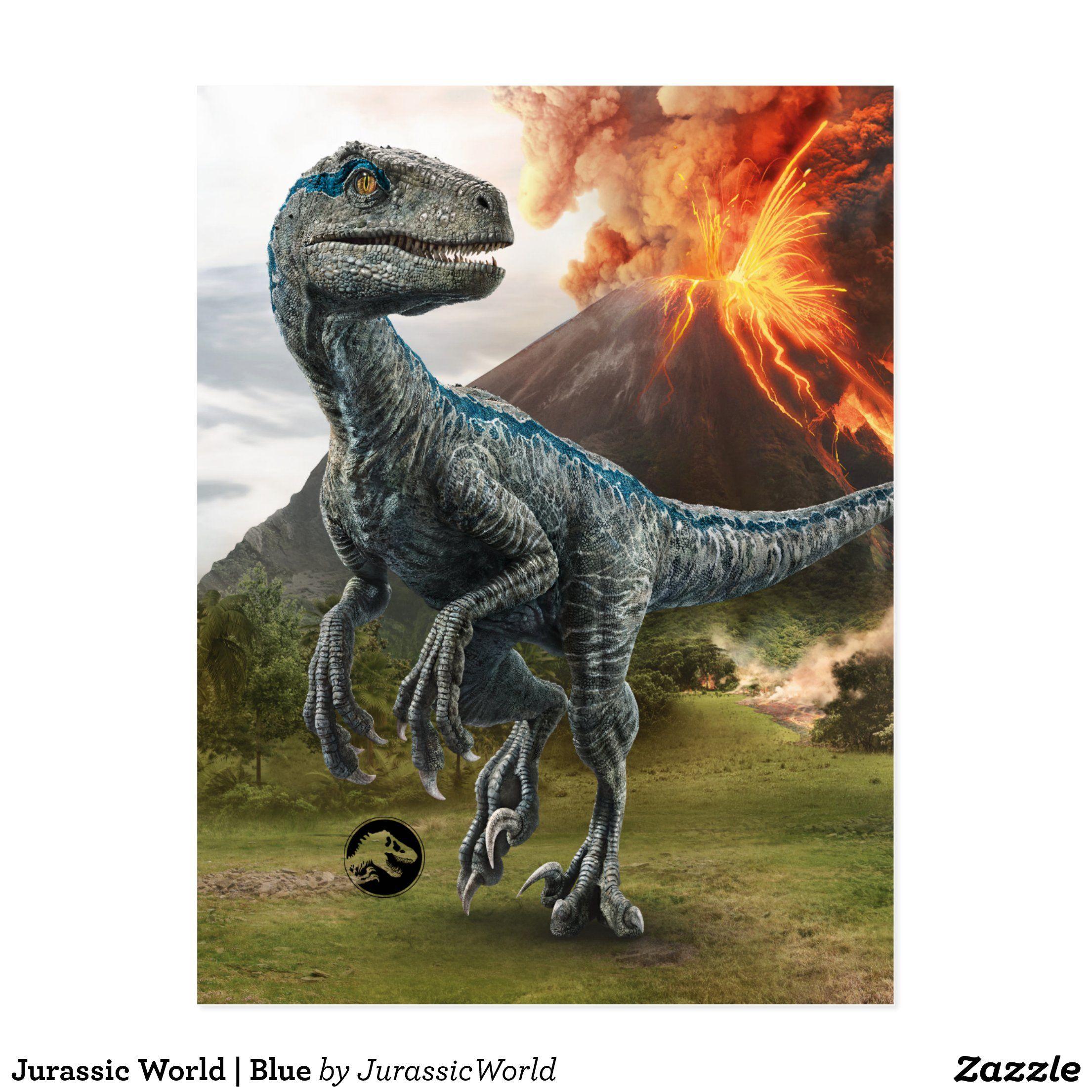 2210x2210 Jurassic World. Blue Postcard. Zazzle.com. Blue jurassic world, Jurassic world wallpaper, Jurassic world