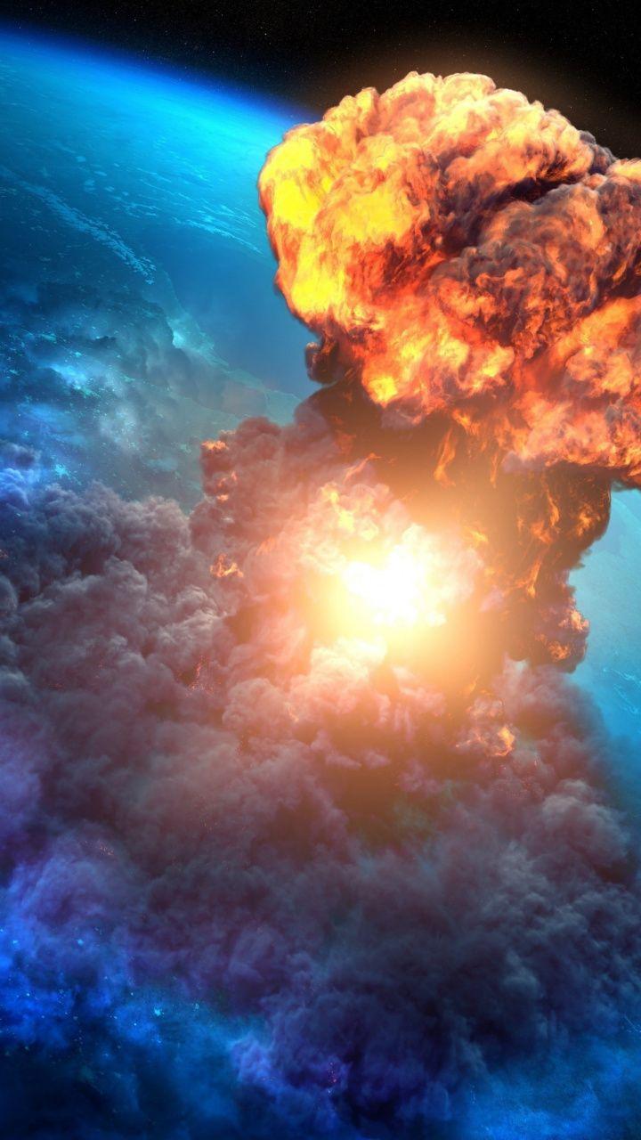 720x1280 Explosion, digital artwork, fantasy, planet, 720x1280 wallpaper
