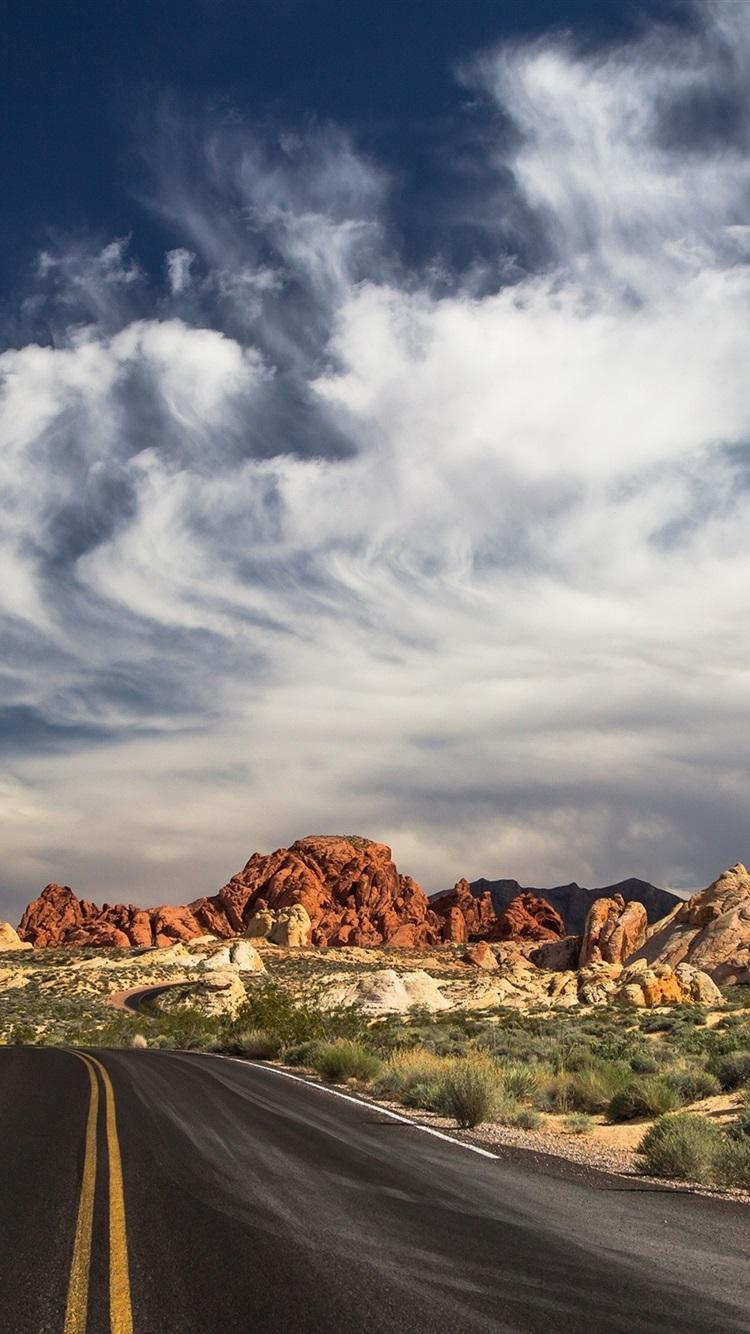 750x1334 North Las Vegas, State Park, Road, Desert, Clouds 750x1334 IPhone 8 7 6 6S Wallpaper, Background, Picture, Image