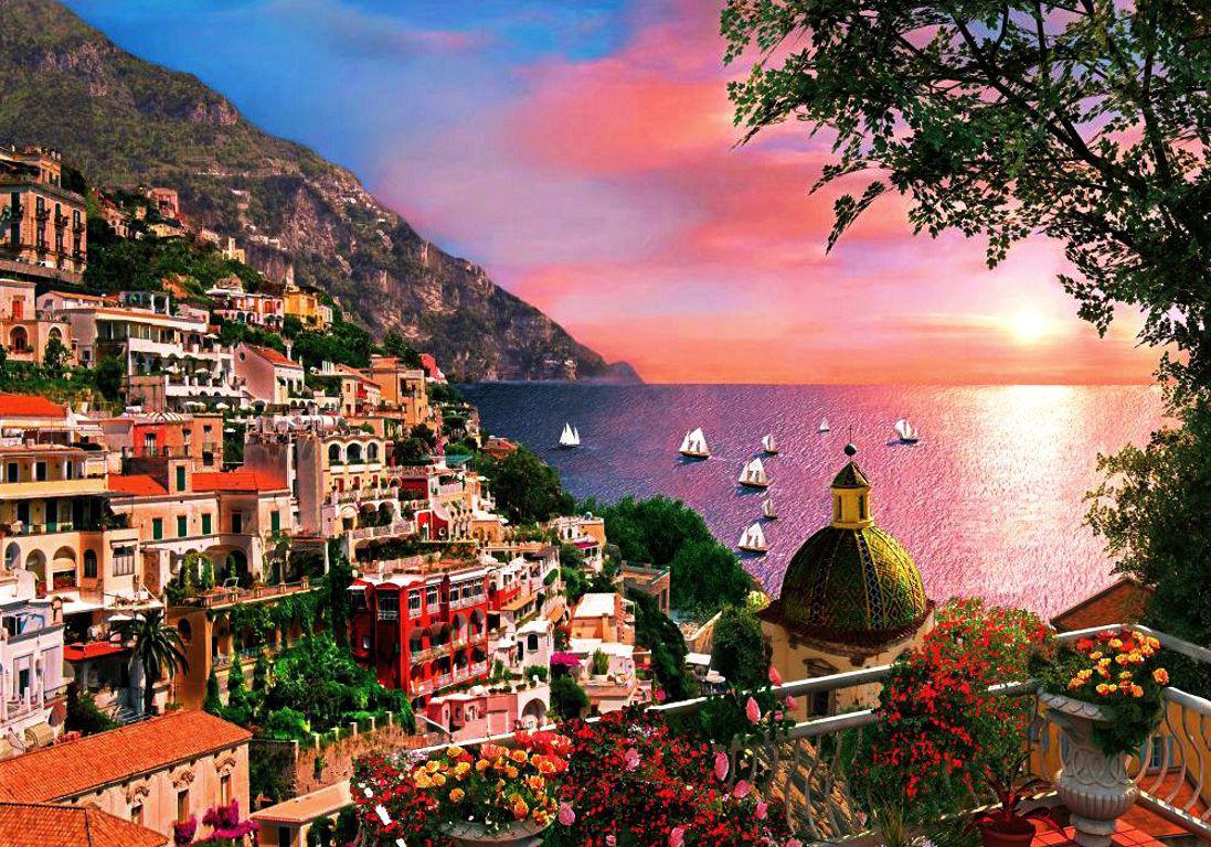 1097x768 Positano Wallpaper