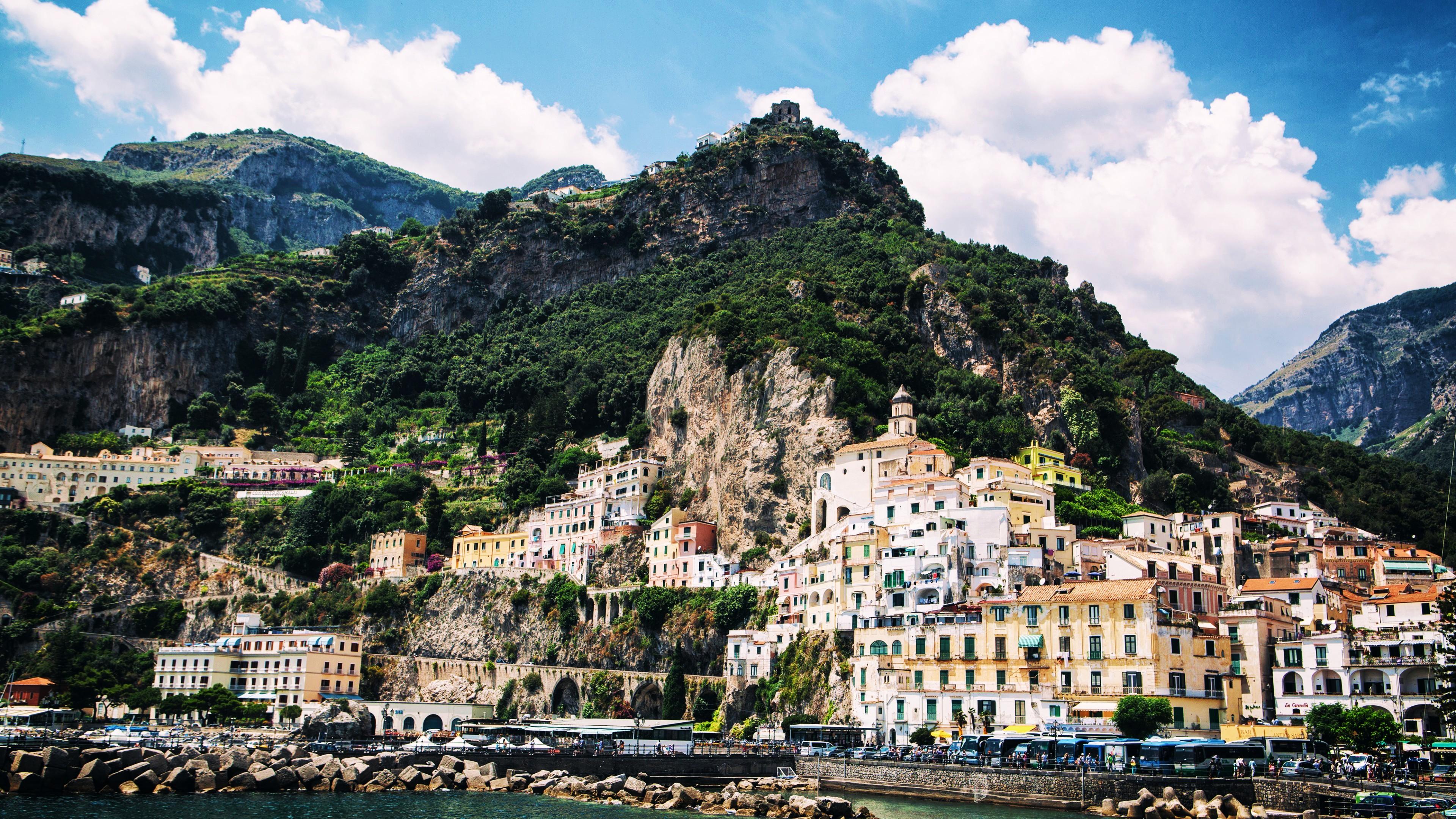 3840x2160 Amalfi Coast Italy 4K Nature Landscape Wallpaper for Desktop