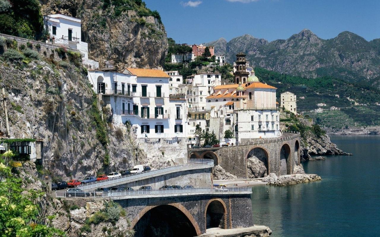 1280x800 Known places: Atrani, Amalfi Coast, Italy, desktop wallpaper nr. 37141