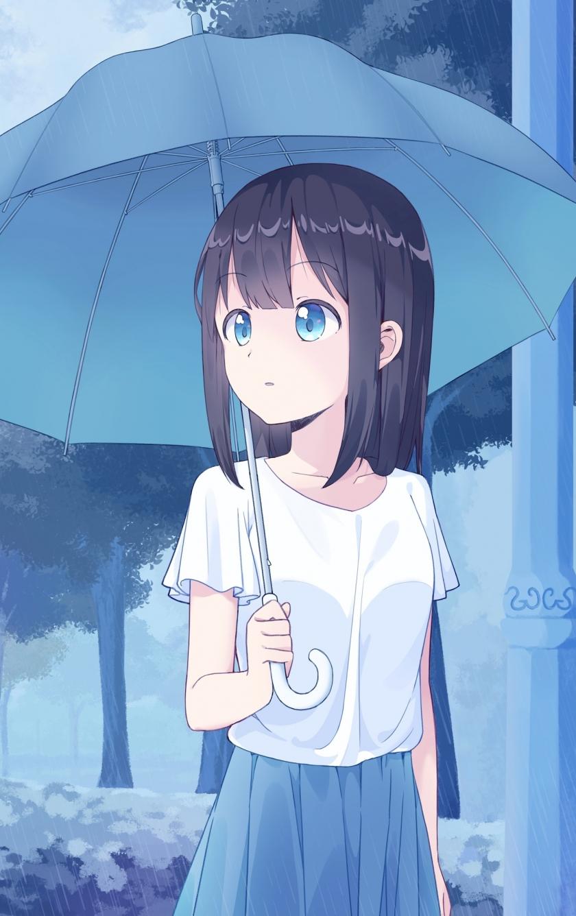 840x1336 Download 840x1336 wallpaper anime girl, cute, with umbrella, art, iphone iphone 5s, iphone 5c, ipod touch, 840x1336 HD image, background, 18103
