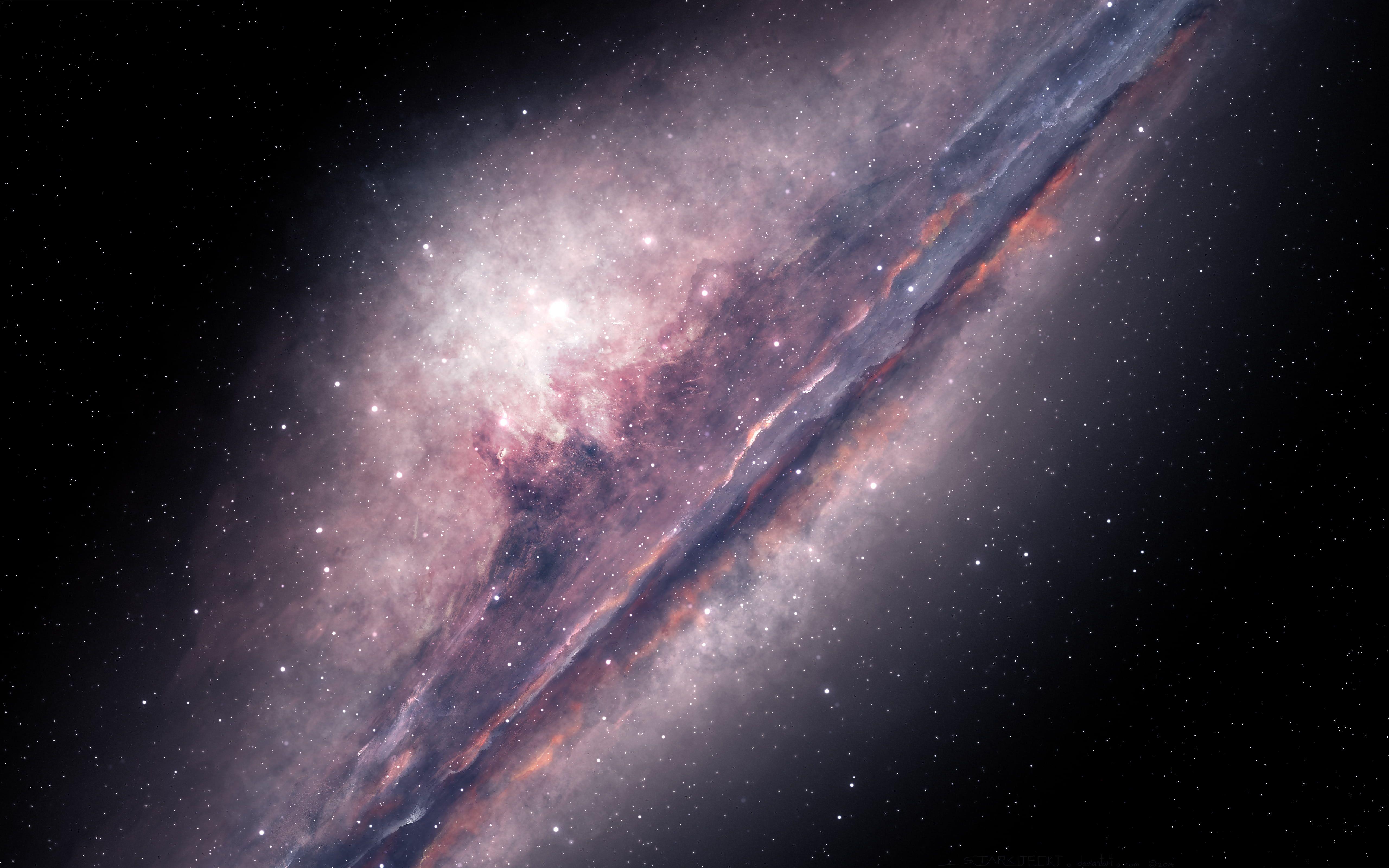 5120x3200 Galaxy painting, Messier Spiral galaxy, 5K HD wallpaper