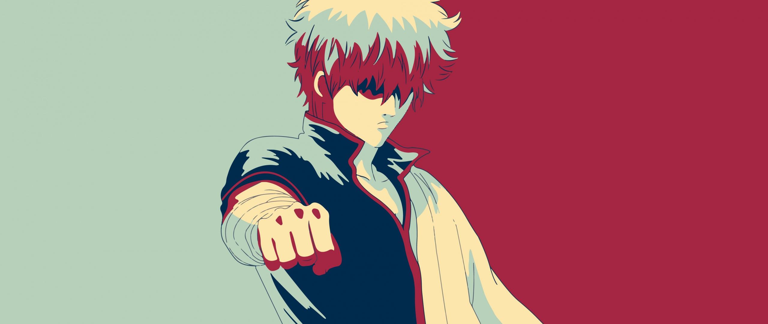 2560x1080 Download Anime boy, Sakata Gintoki, Gintama, art wallpaper, 2560x Dual Wide, Widescreen