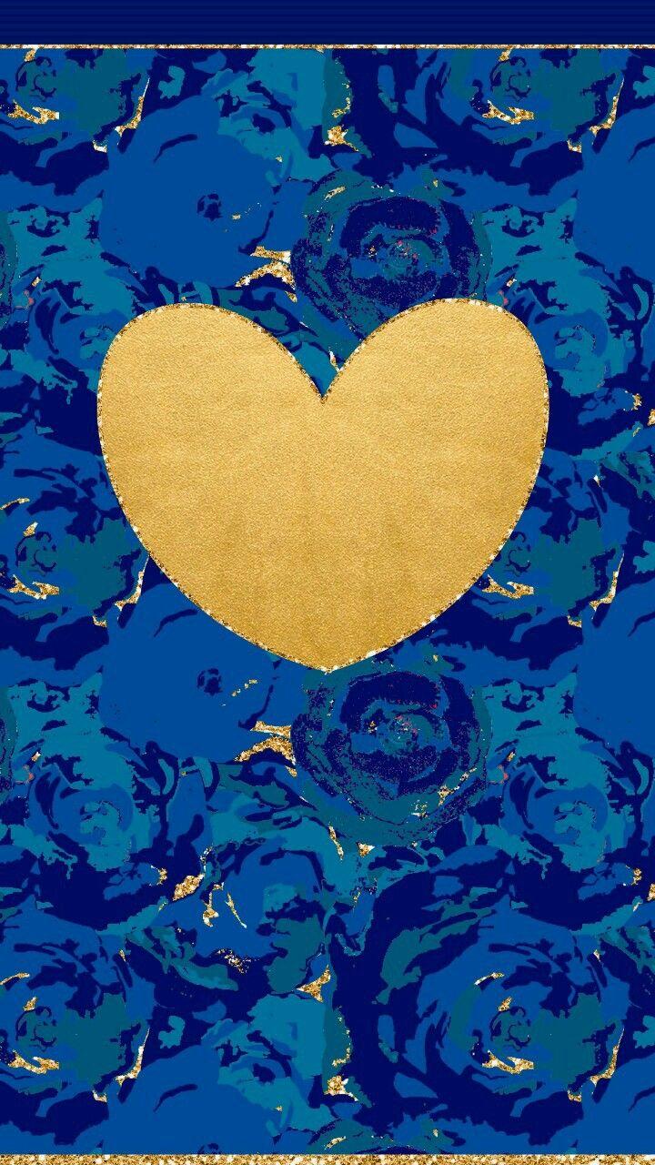 720x1280 Blue and gold. Heart iphone wallpaper, Gold wallpaper iphone, Heart wallpaper