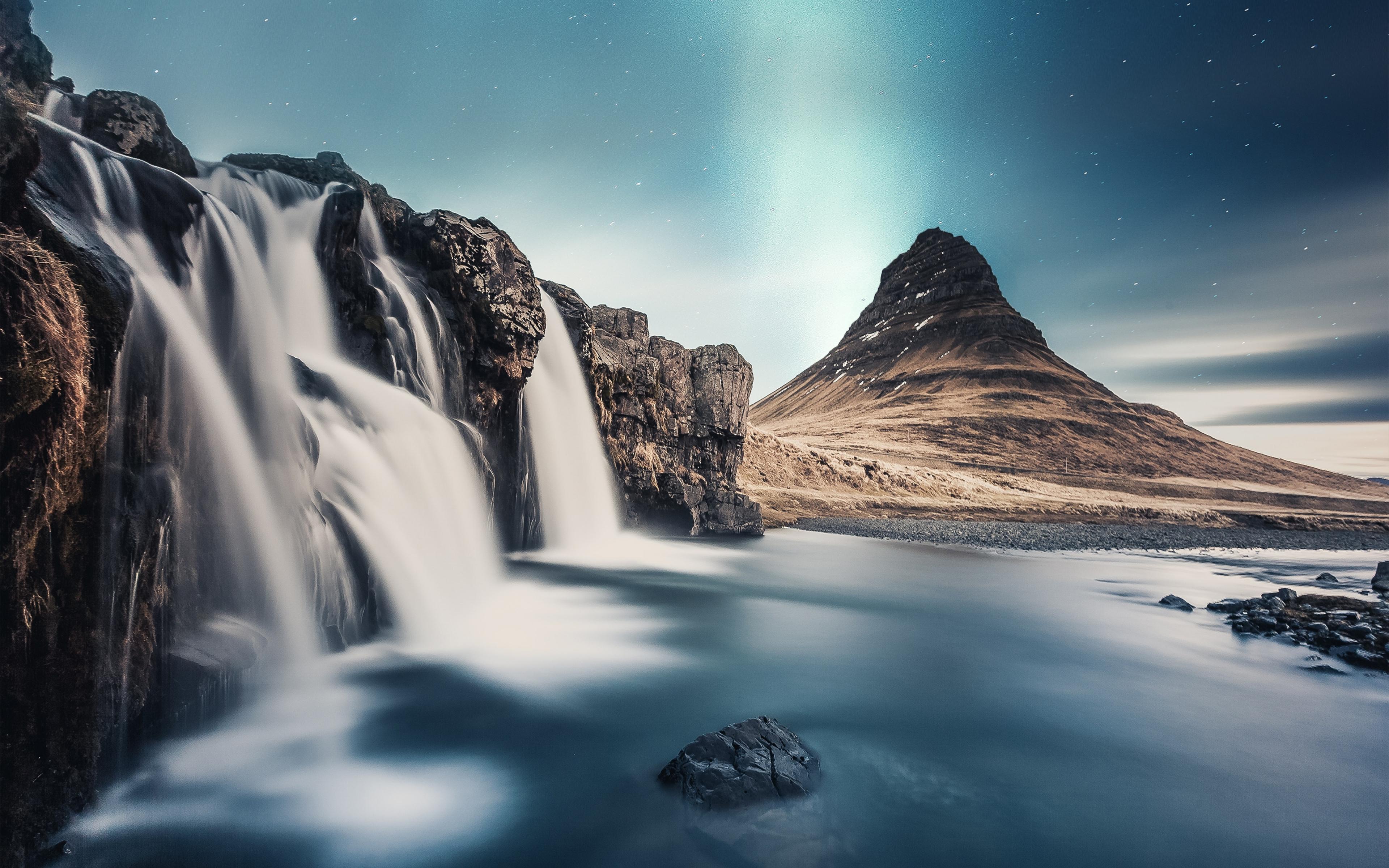 3840x2400 Download 3840x2400 wallpaper waterfall, mountain, river, daylight, rocks, 4k, ultra HD 16: widescreen, 3840x2400 HD image, background, 18597