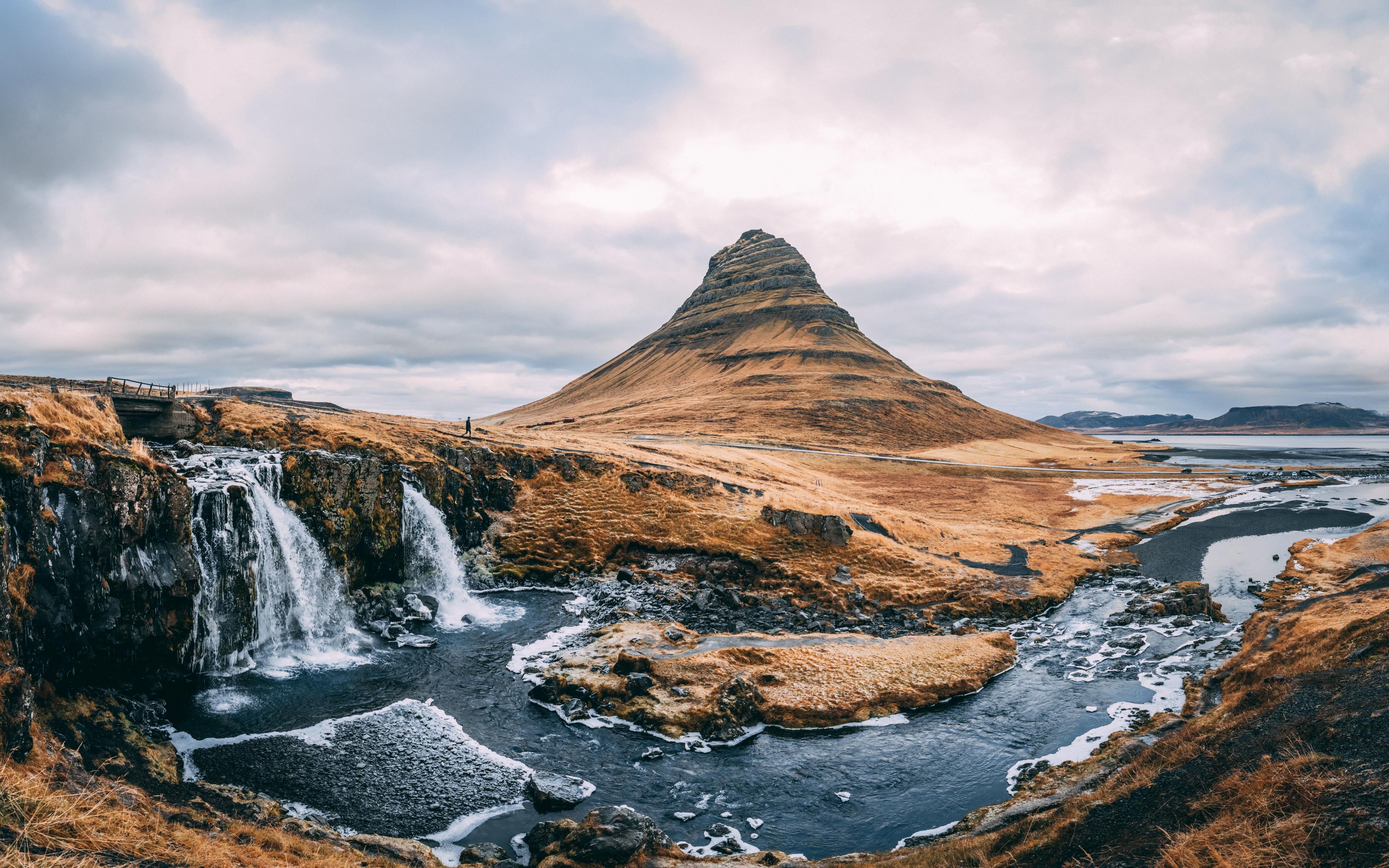3840x2400 Download 3840x2400 wallpaper mountain, cliff, waterfall, river, nature, 4k, ultra HD 16: widescreen, 3840x2400 HD image, background, 15738