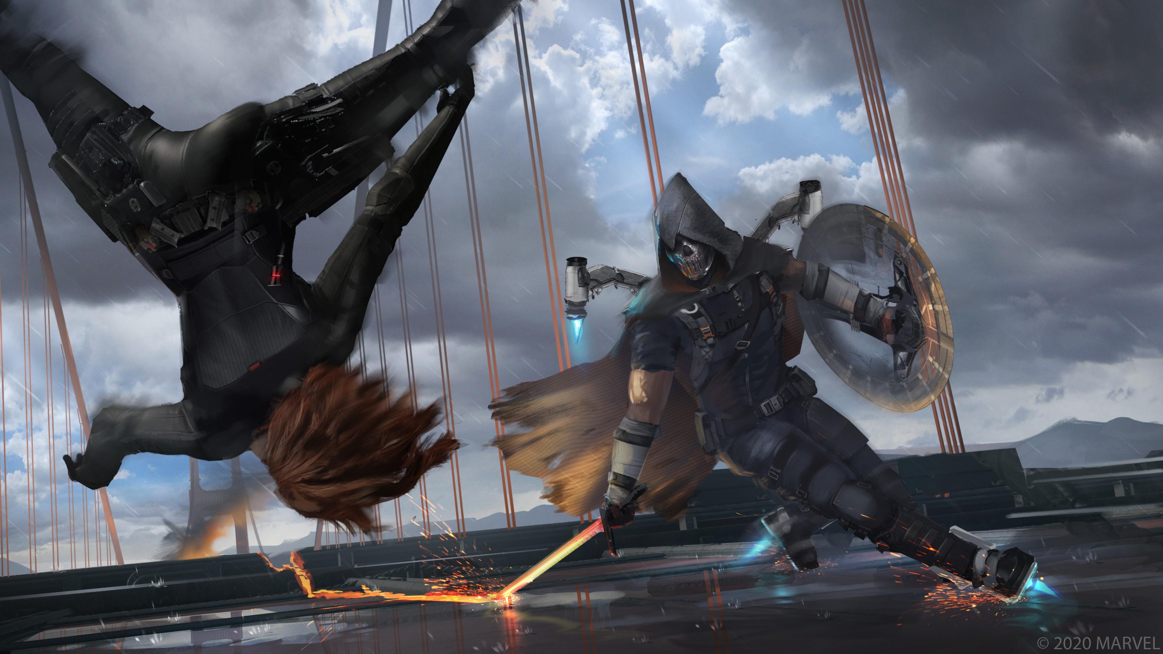 3840x2160 Black Widow vs Taskmaster Marvel's Avengers 4K HD Games Wallpaper