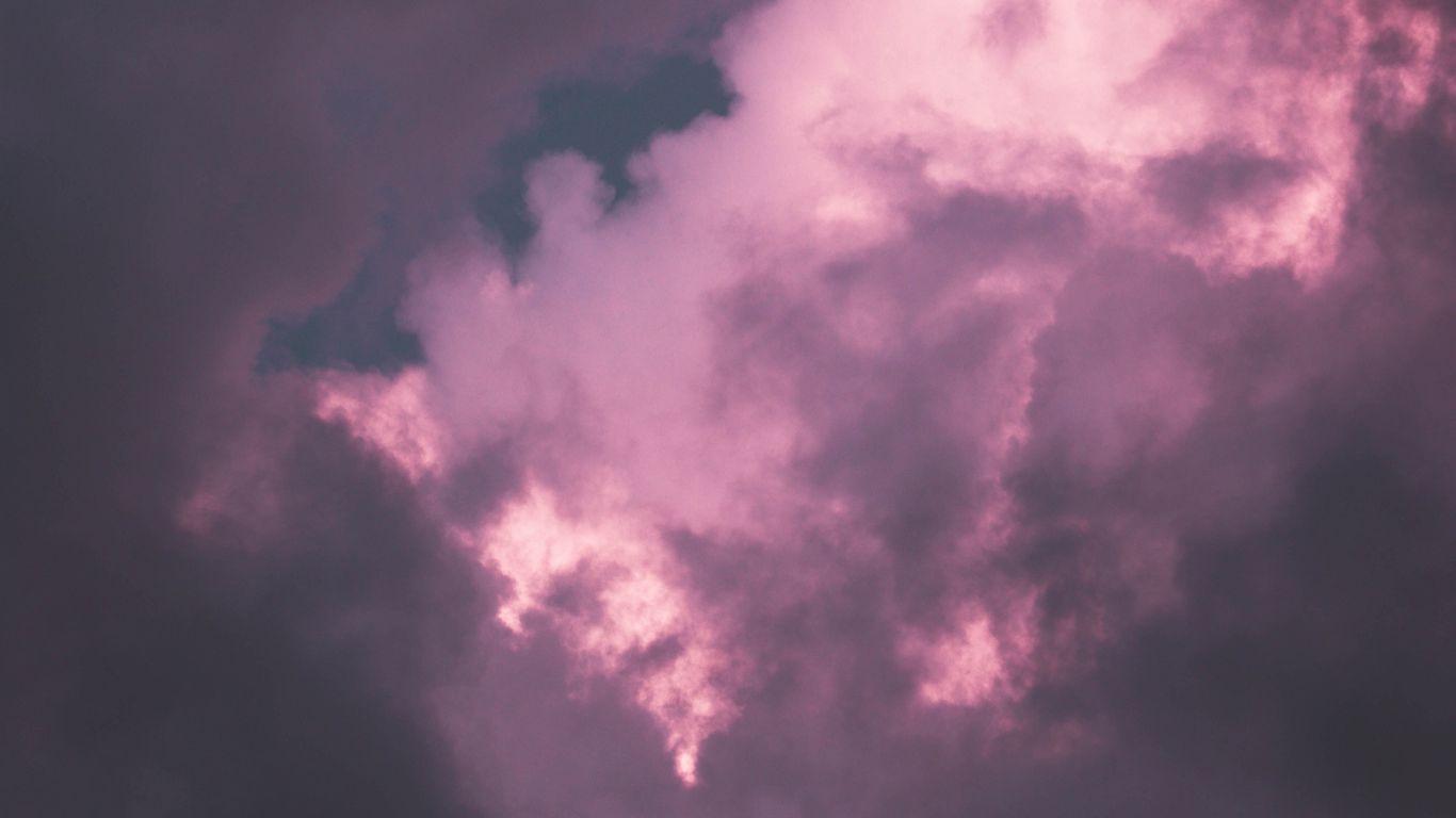 1366x768 Download wallpaper 1366x768 clouds, sky, purple, shade, atmosphere tablet, laptop HD background