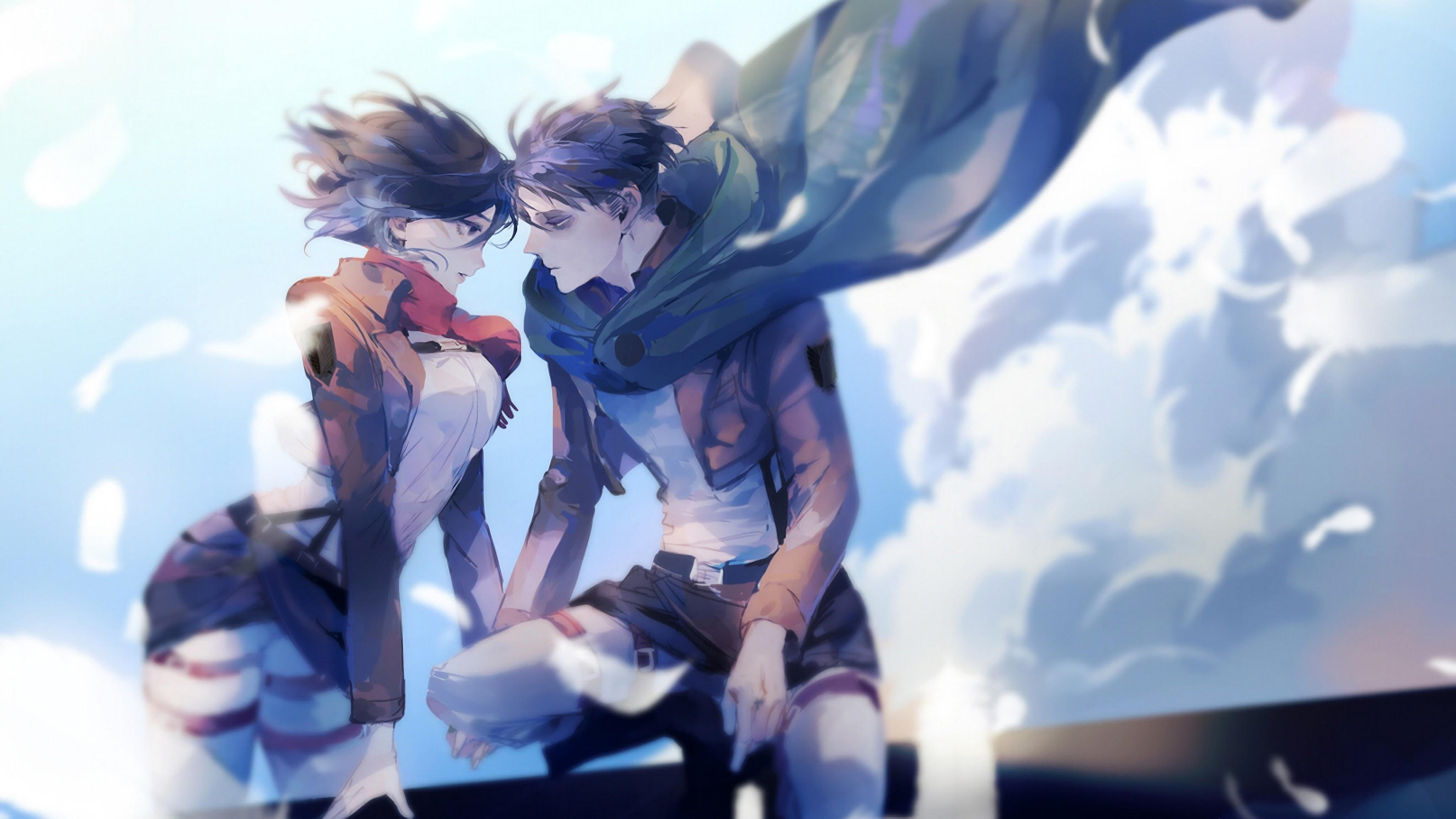 4096x2304 Mikasa and Levi Attack on Titan 4K Wallpaper