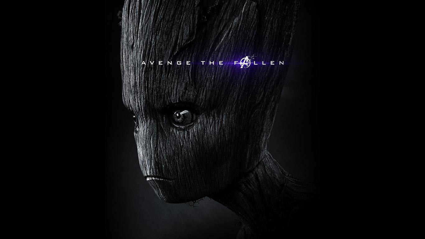 1366x768 wallpaper for desktop, laptop. iamggroot avengers endgame marvel film poster art