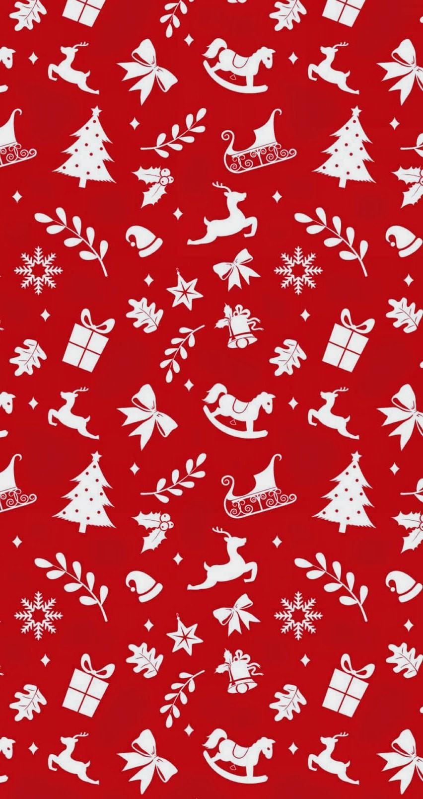 852x1608 Red Christmas Wallpaper Free HD Wallpaper