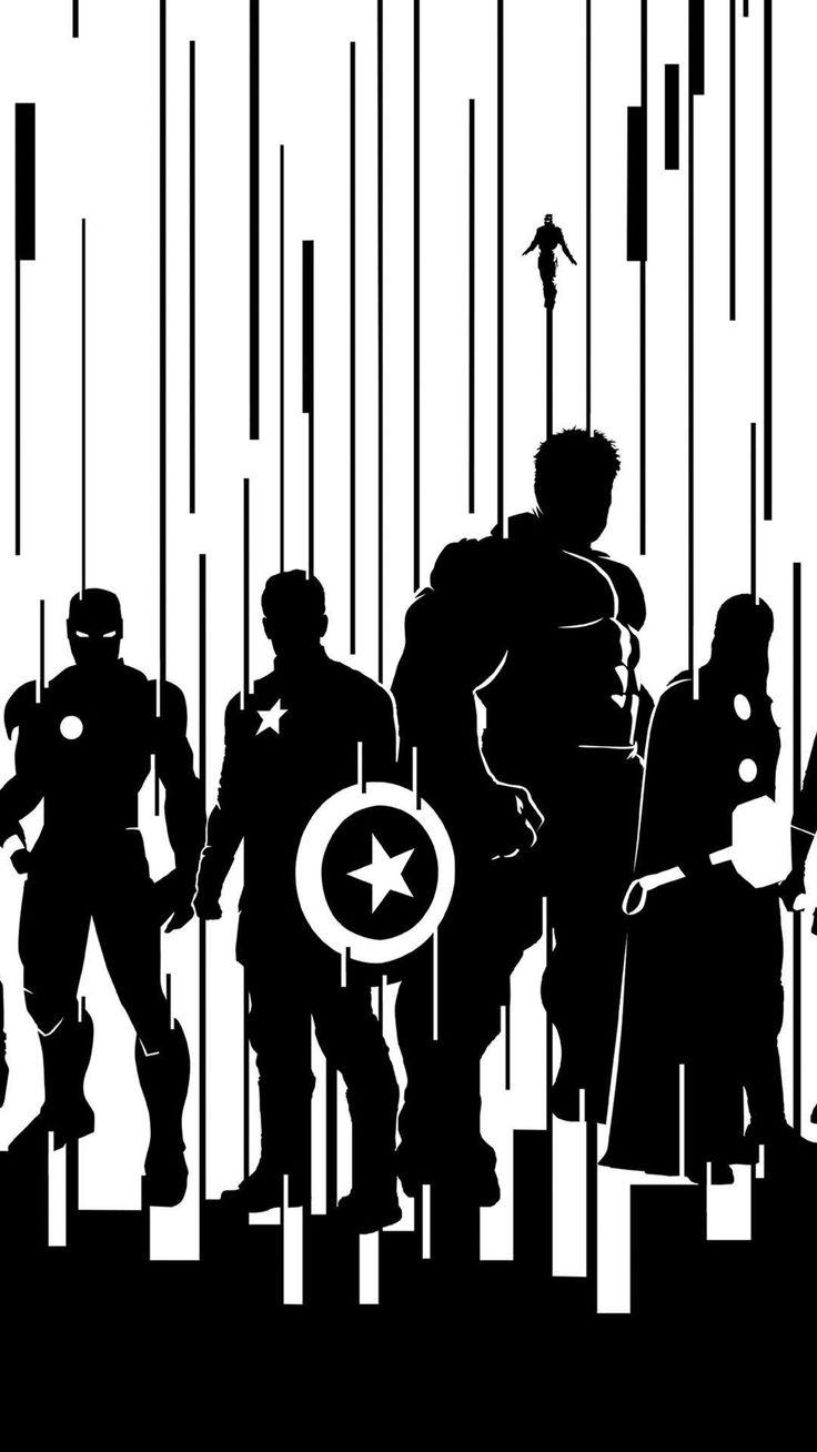 736x1308 Marvel Avenger Wallpaper. Fond d'écran avengers, Pochoir silhouette, Avengers