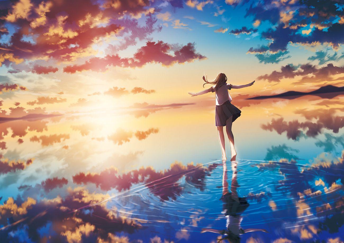 1300x921 Anime Summer Beautiful Landscape Wallpaper