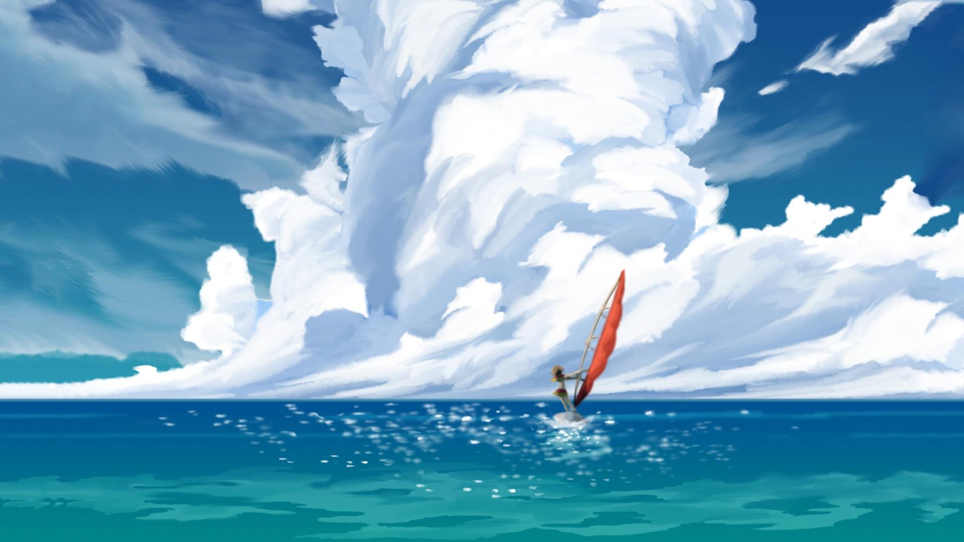 1920x1080 Summer Anime Scenery Wallpaper HD Wallpaper