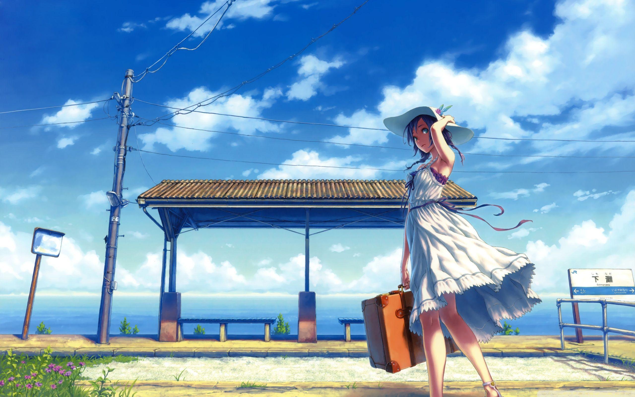 2560x1600 esta me encanta lo juro!!. Anime summer, Sky anime, Anime background