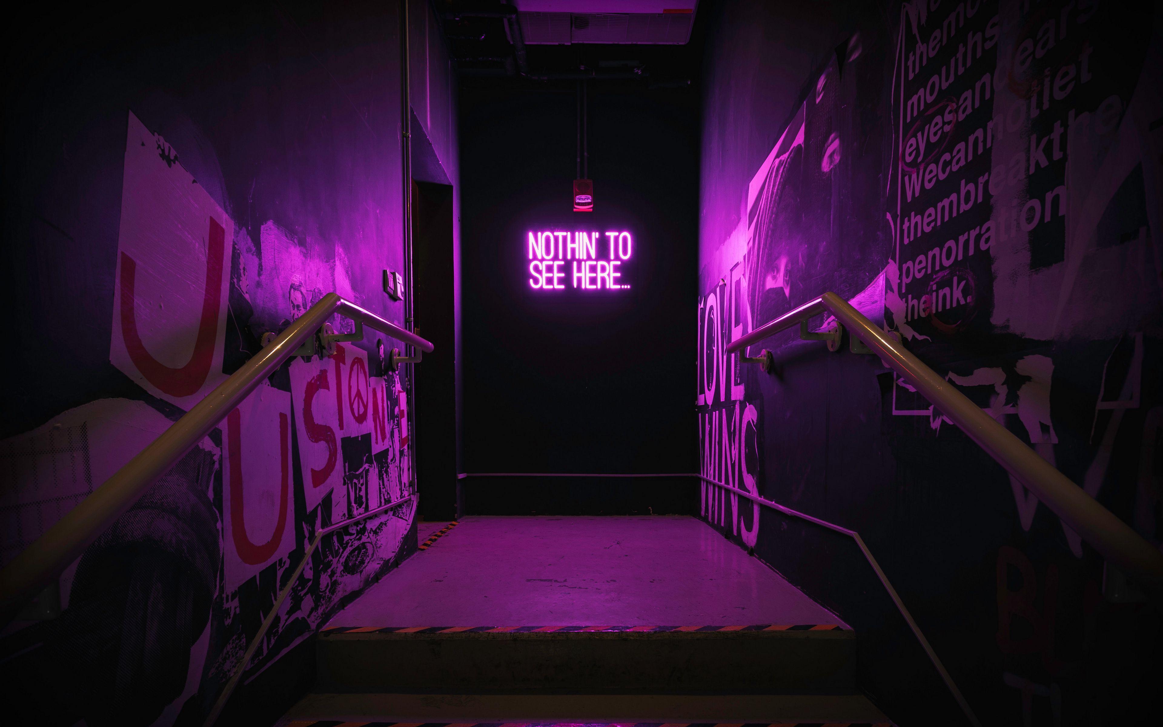3840x2400 Purple Neon 4k Wallpaper